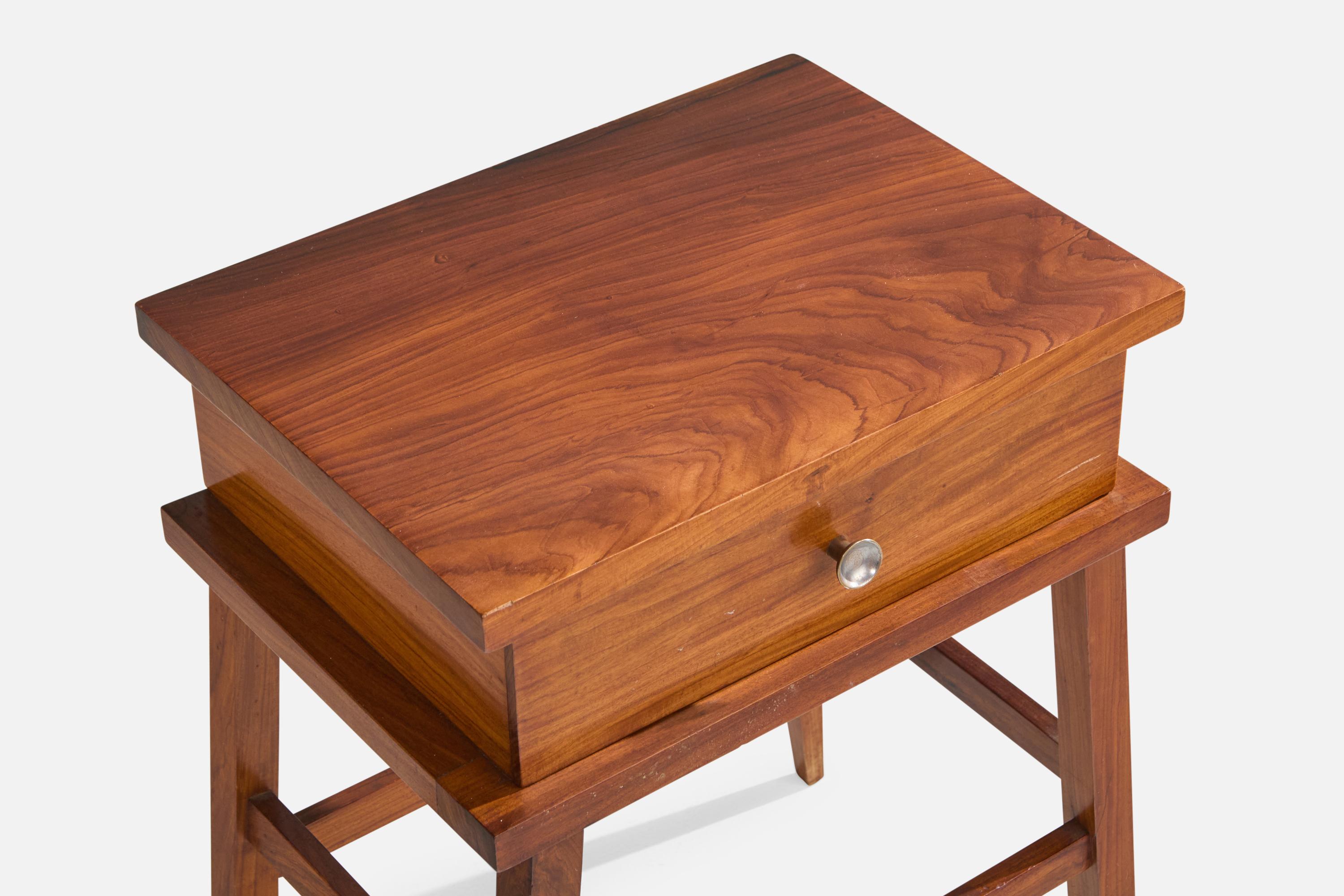 Brazilian Designer, Nightstands, Wood, Metal, Brazil, 1950s For Sale 1