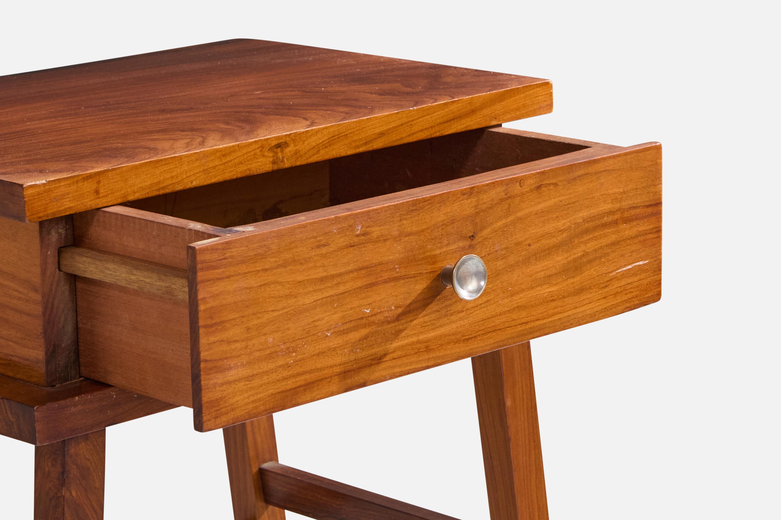 Brazilian Designer, Nightstands, Wood, Metal, Brazil, 1950s For Sale 2