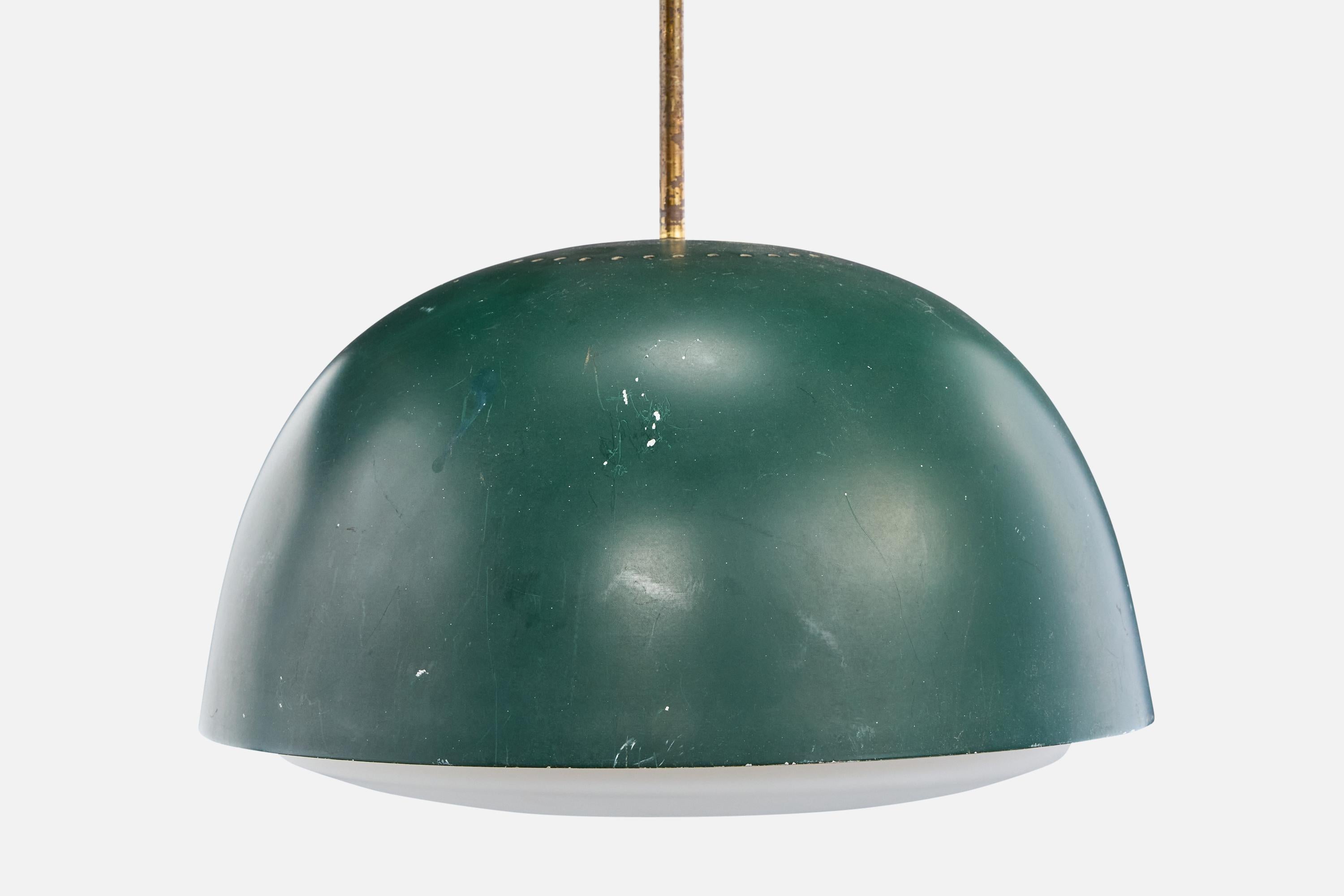 Designer brésilien, Design-Light, laiton, métal, verre, Brésil, années 1950 Bon état - En vente à High Point, NC