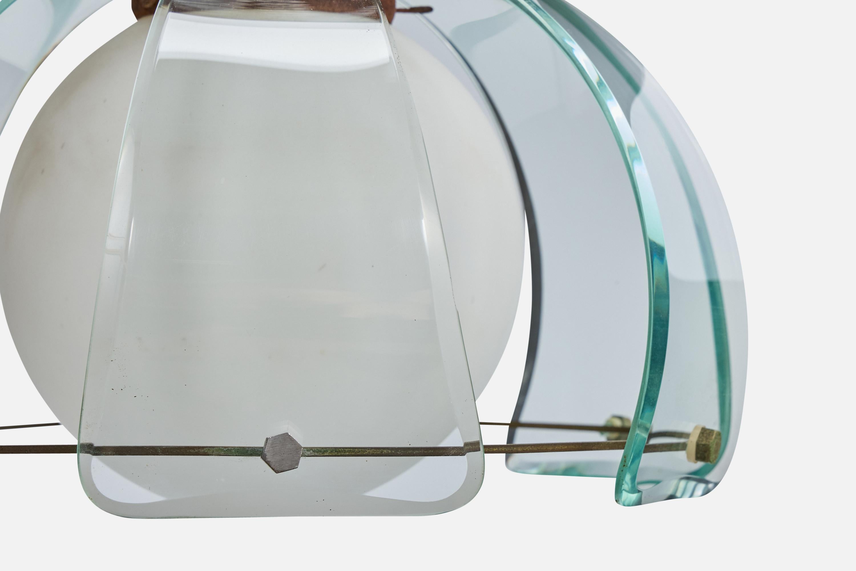 Designer brésilien, Design-Light, verre, métal, Brésil, années 1950 État moyen - En vente à High Point, NC