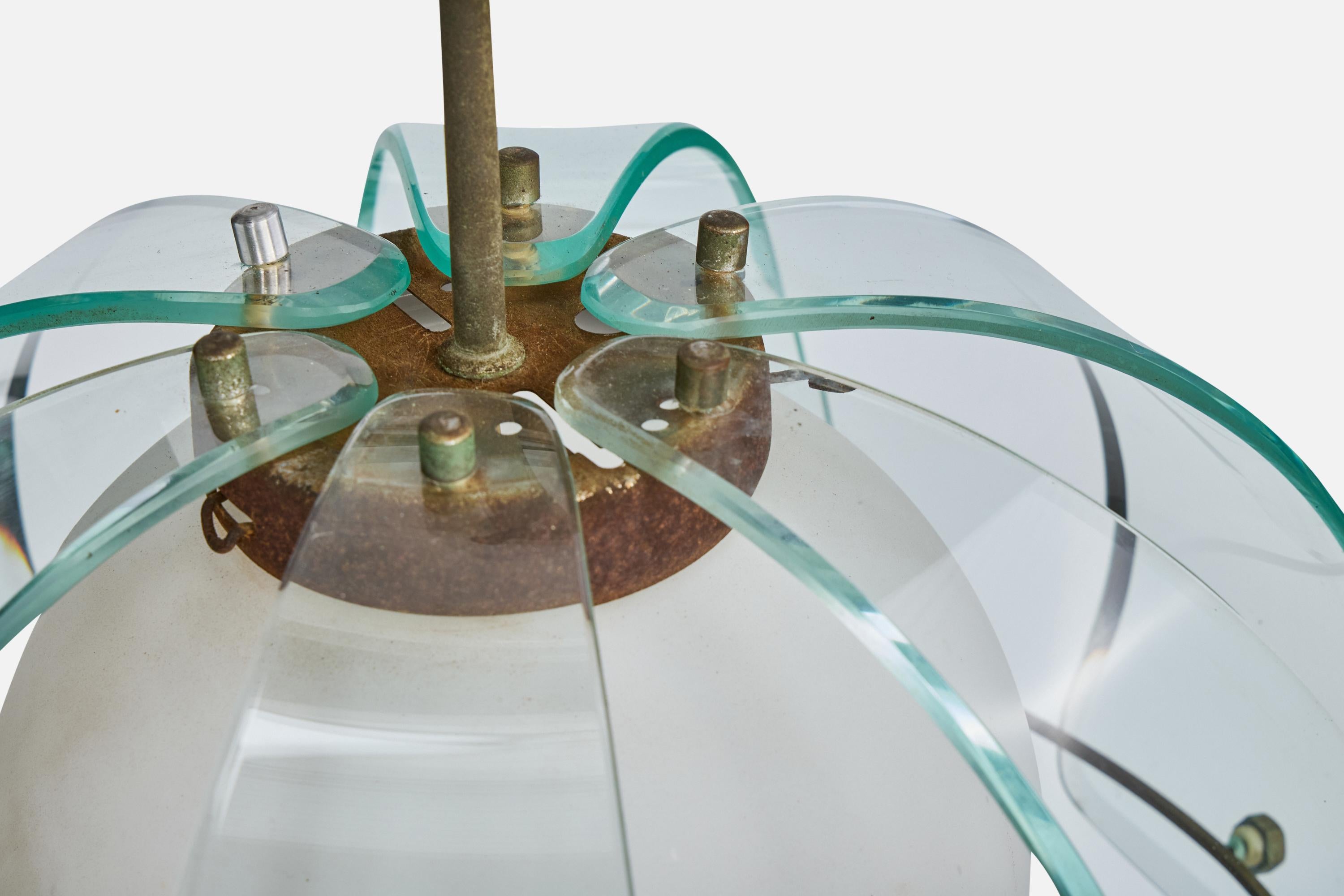 Milieu du XXe siècle Designer brésilien, Design-Light, verre, métal, Brésil, années 1950 en vente