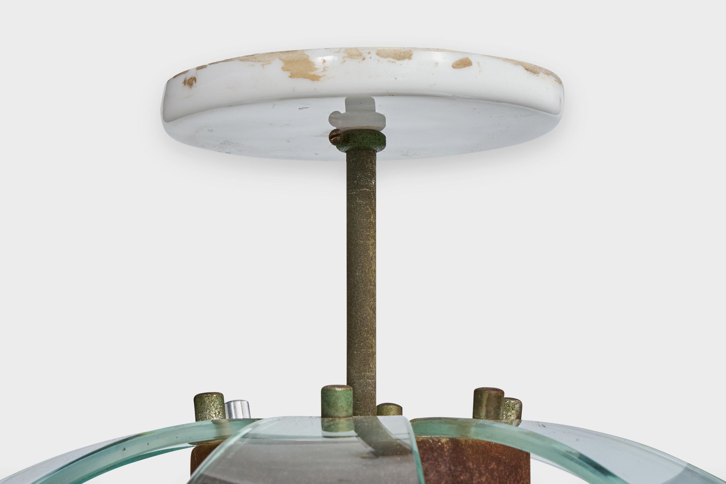 Métal Designer brésilien, Design-Light, verre, métal, Brésil, années 1950 en vente