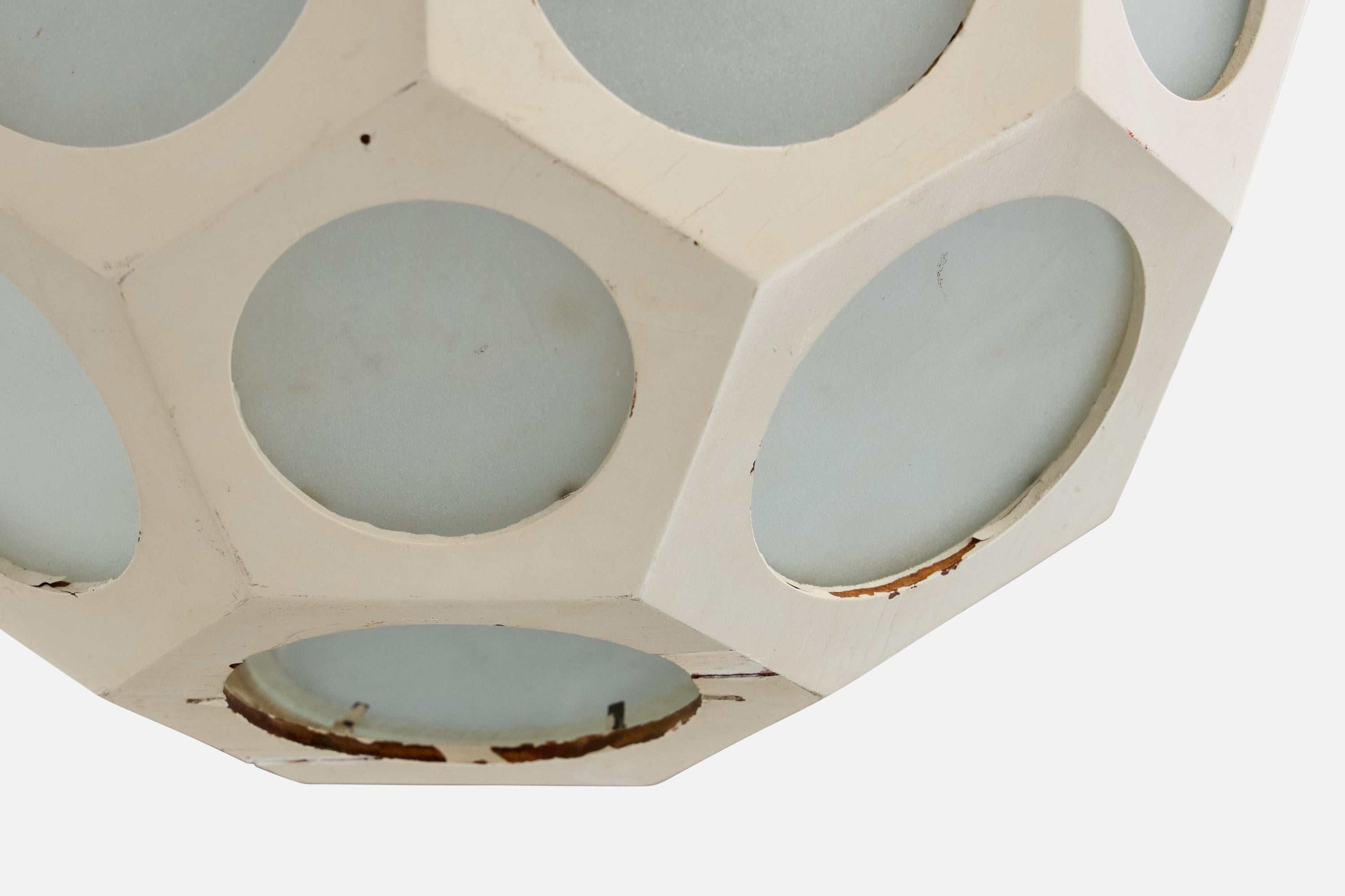 Designer brésilien, Design-Light, Wood, Glass, Brésil, années 1950 Bon état - En vente à High Point, NC