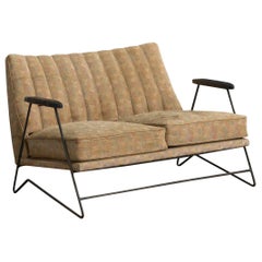 Diseñador brasileño, Sofá, Hierro, Tela, Madera, Brasil, Años 60