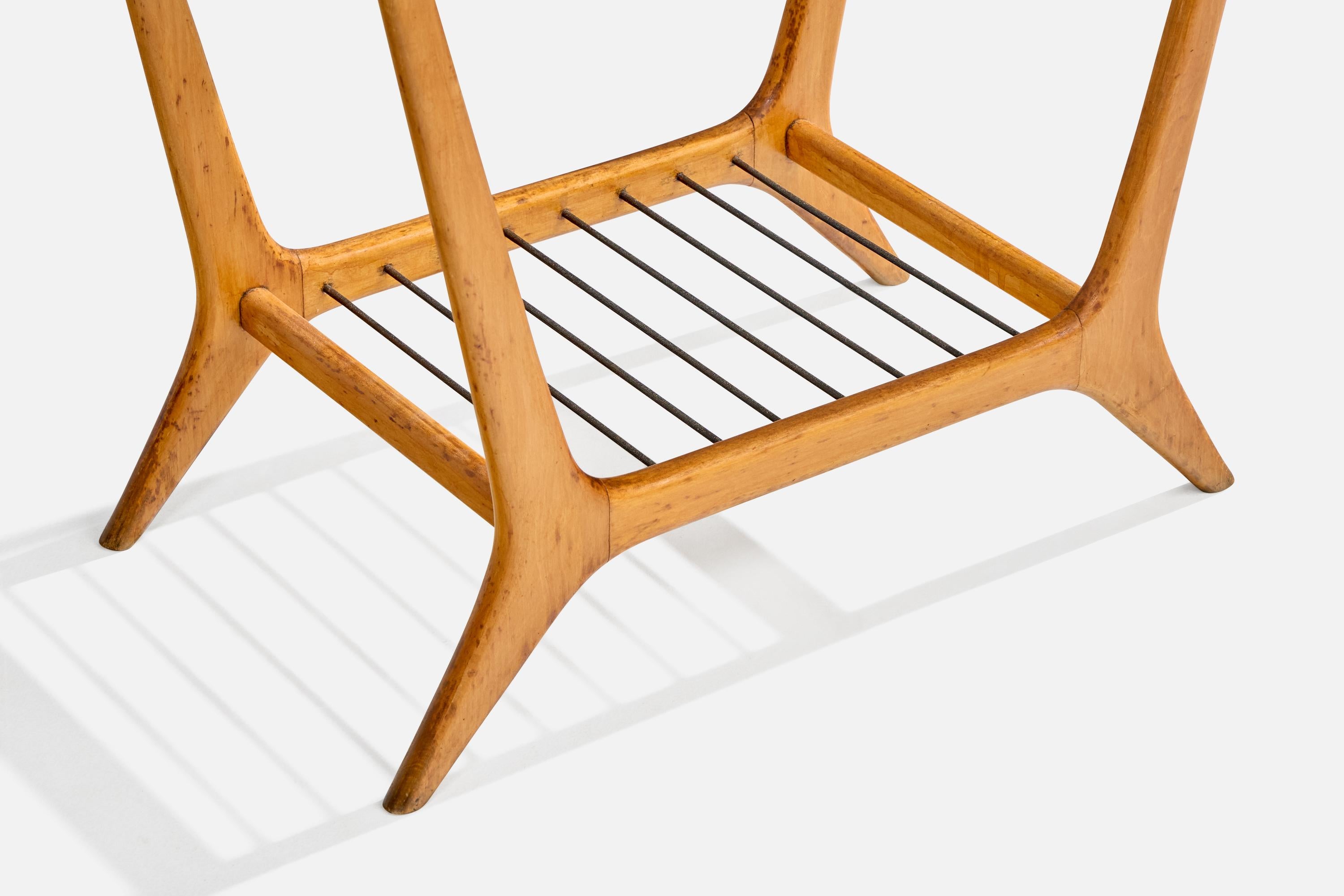 Tavolino di design brasiliano, marmo, Pau Marfim, metallo, Brasile, anni '50 in vendita 1