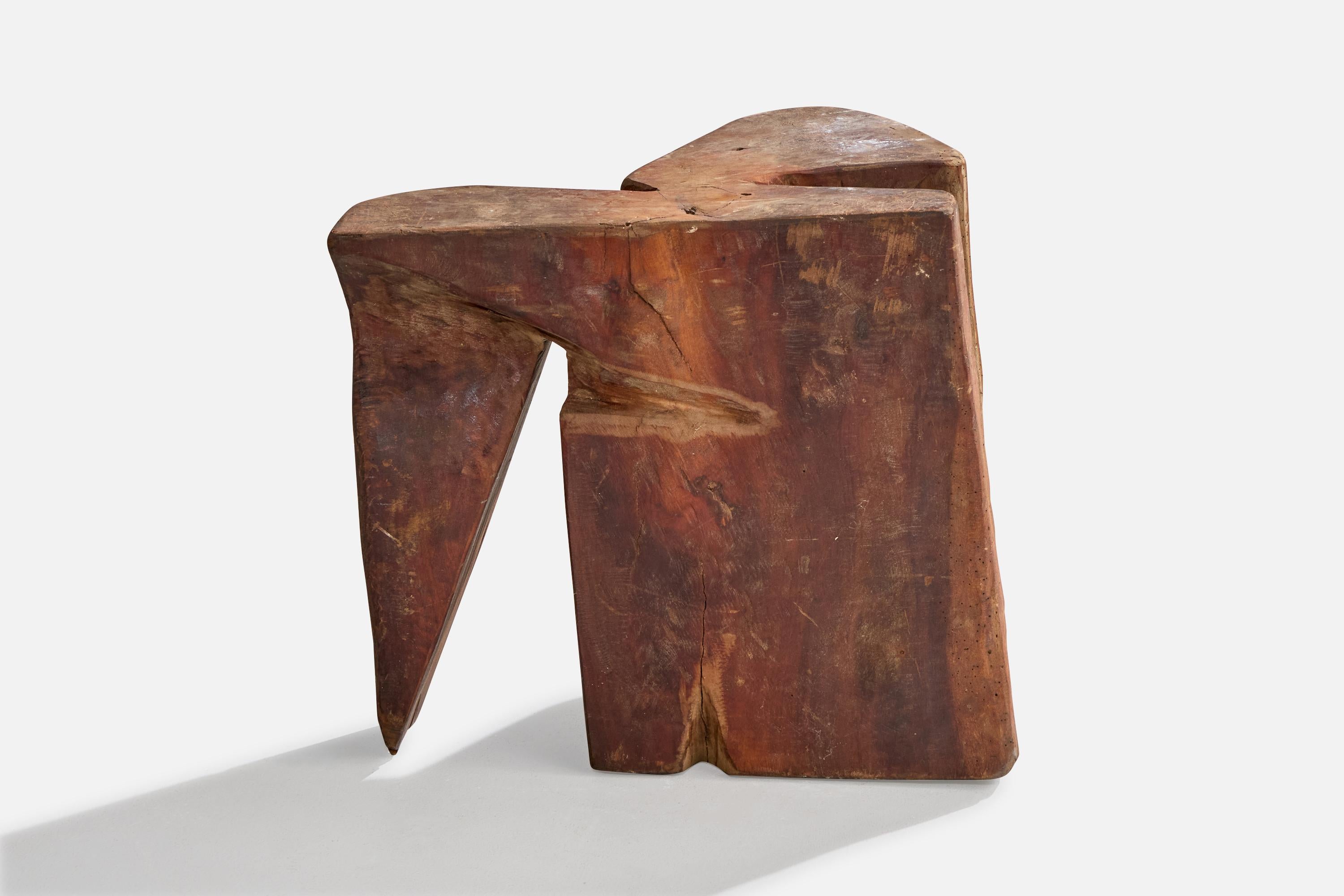 Diseñador brasileño, Mesa auxiliar, Madera, Brasil, Años 50 en Bueno estado para la venta en High Point, NC