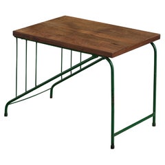 Brazilian Designer, Side Table, Wood, Iron, Brazil, 1960s