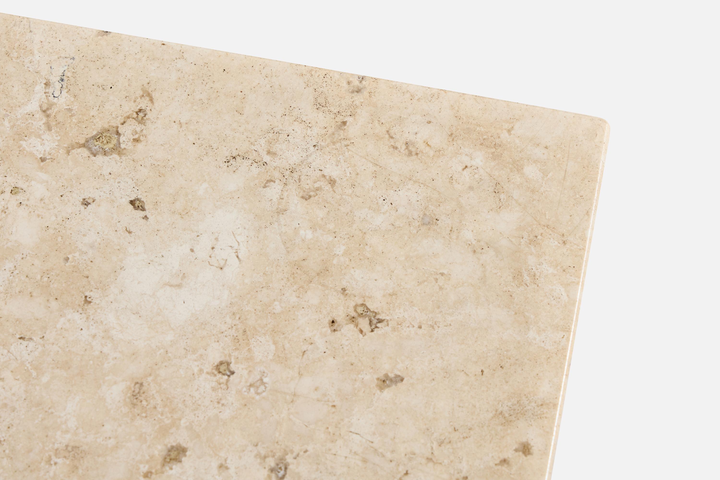 Designer brésilien, table d'appoint, Wood, Marbre, Brésil, années 1960 en vente 4