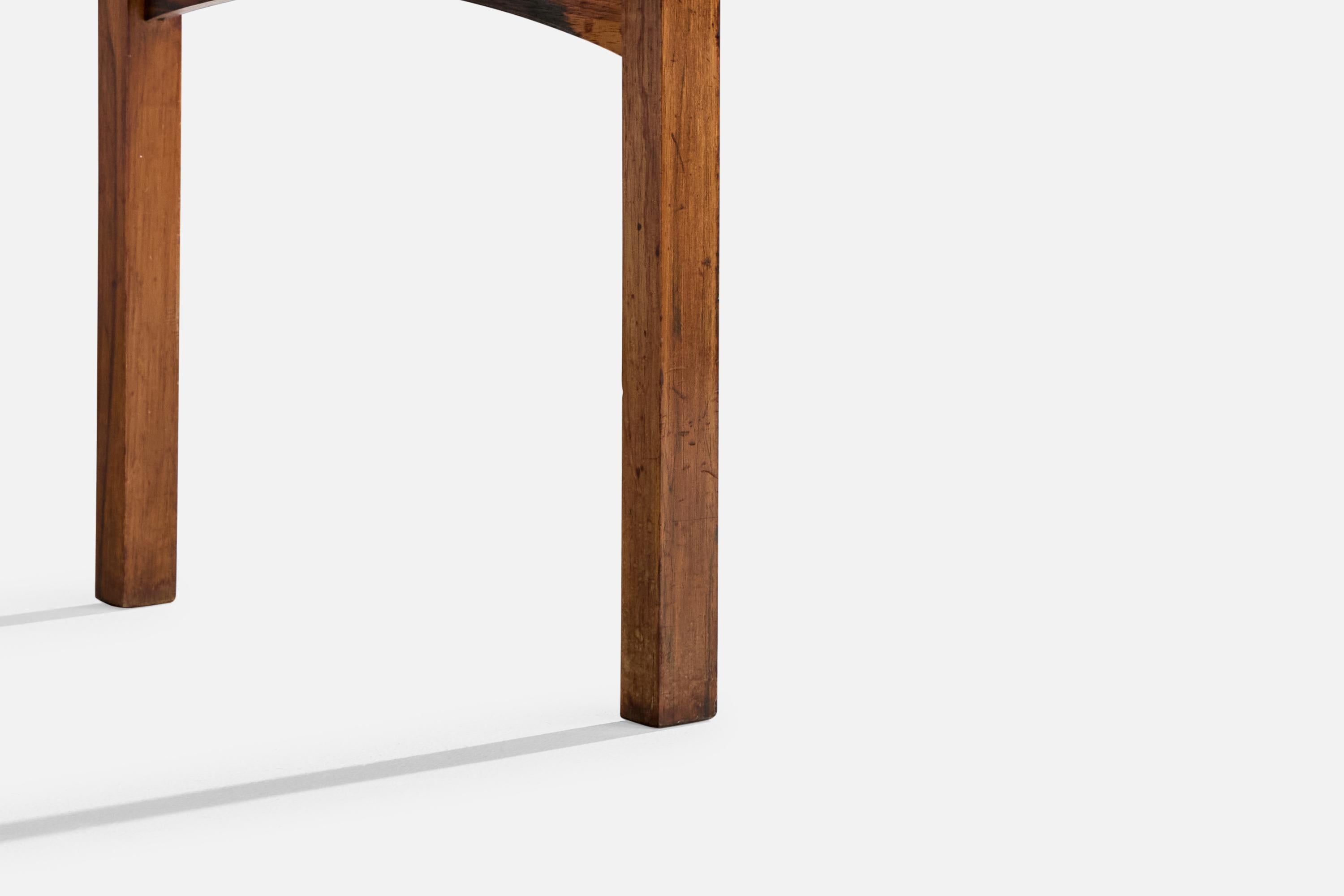 Brazilian Designer, Side Table, Wood, Marble, Brazil, 1960s en vente 2