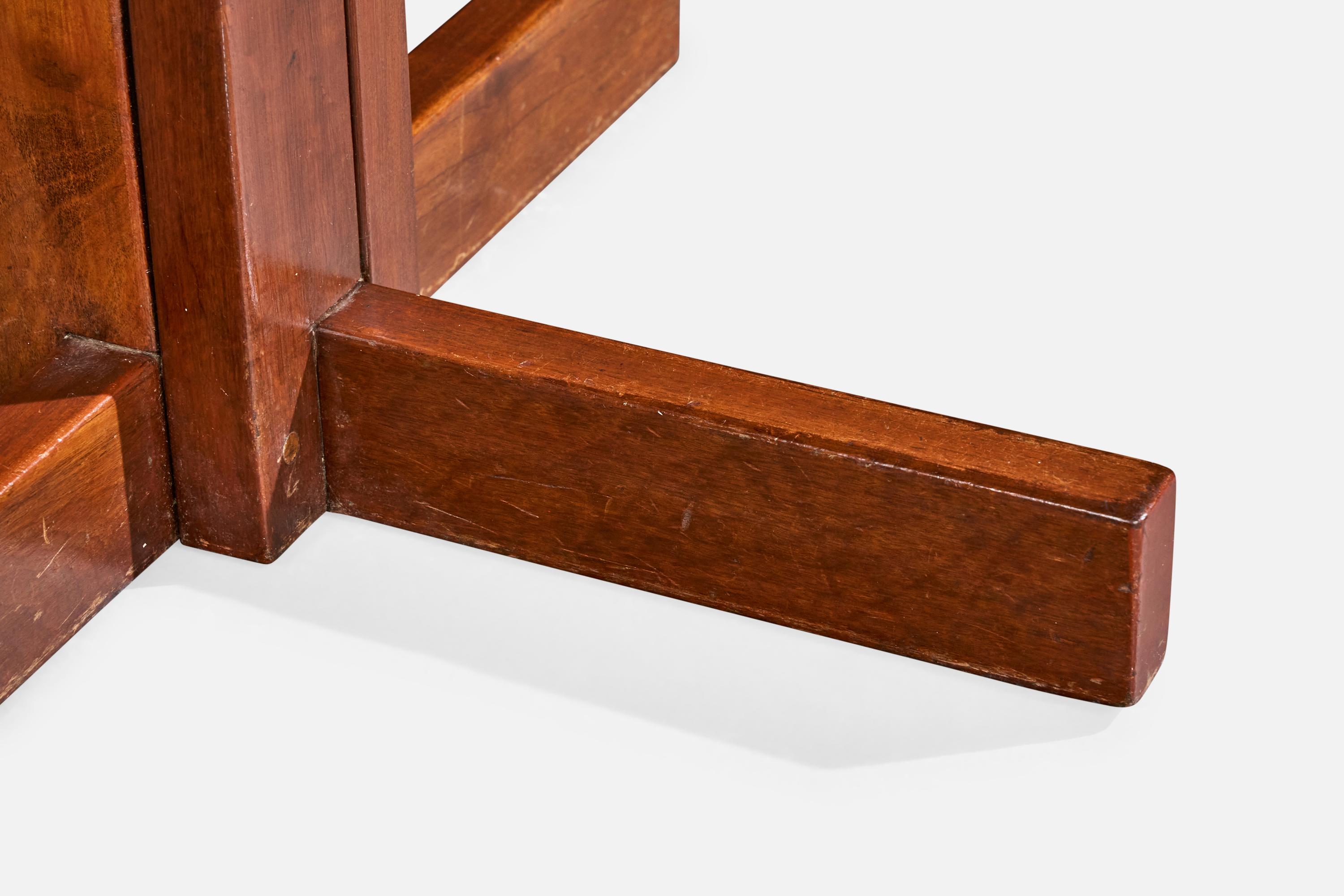 Tavolino di design brasiliano, Wood, Marmo, Brasile, anni '1960 in vendita 4