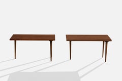 Brazilian Designer, Side Tables, Wood, Brazil, 1960s