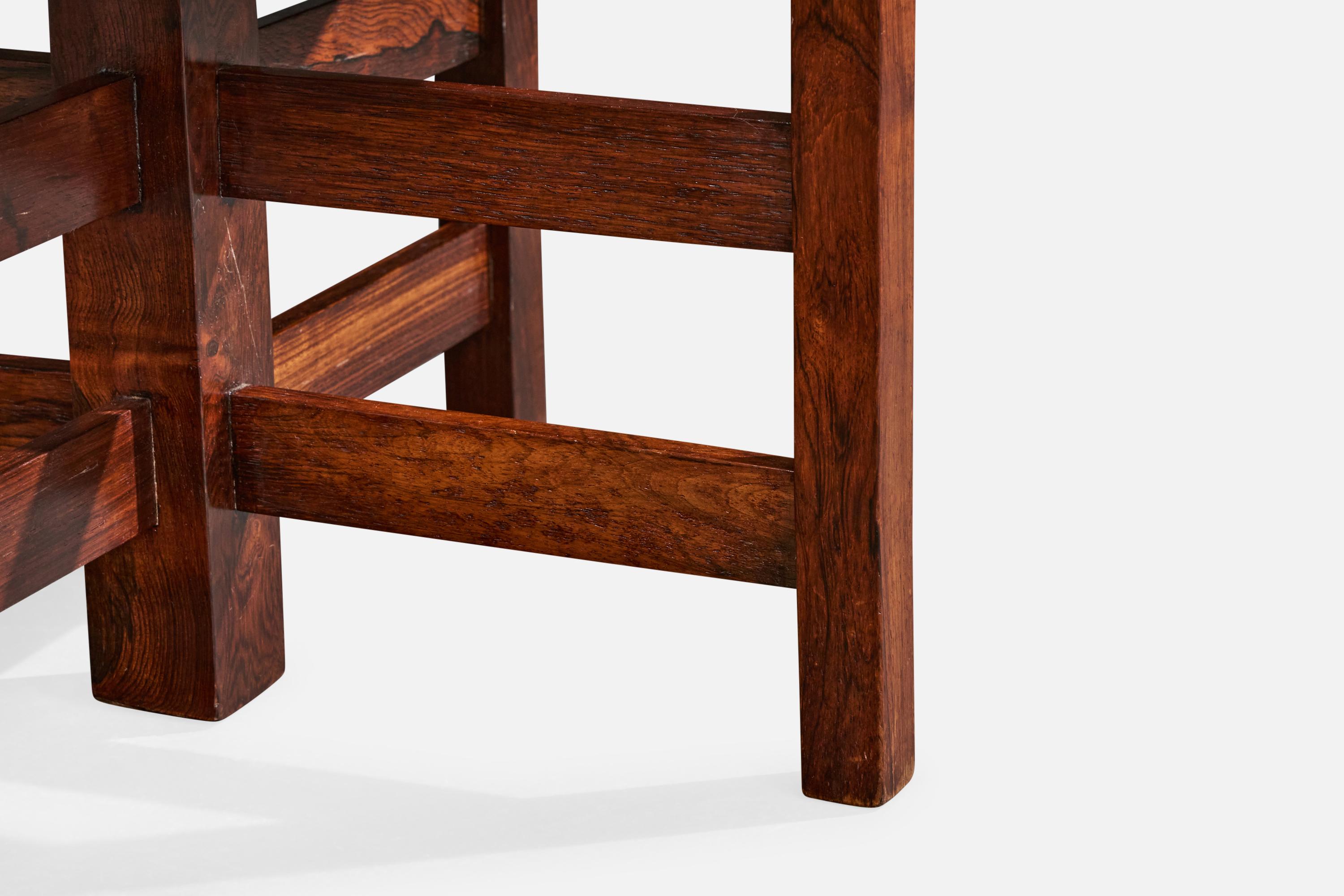 Brazilian Designer, Side Tables, Wood, Marble, Brazil, 1960s For Sale 5