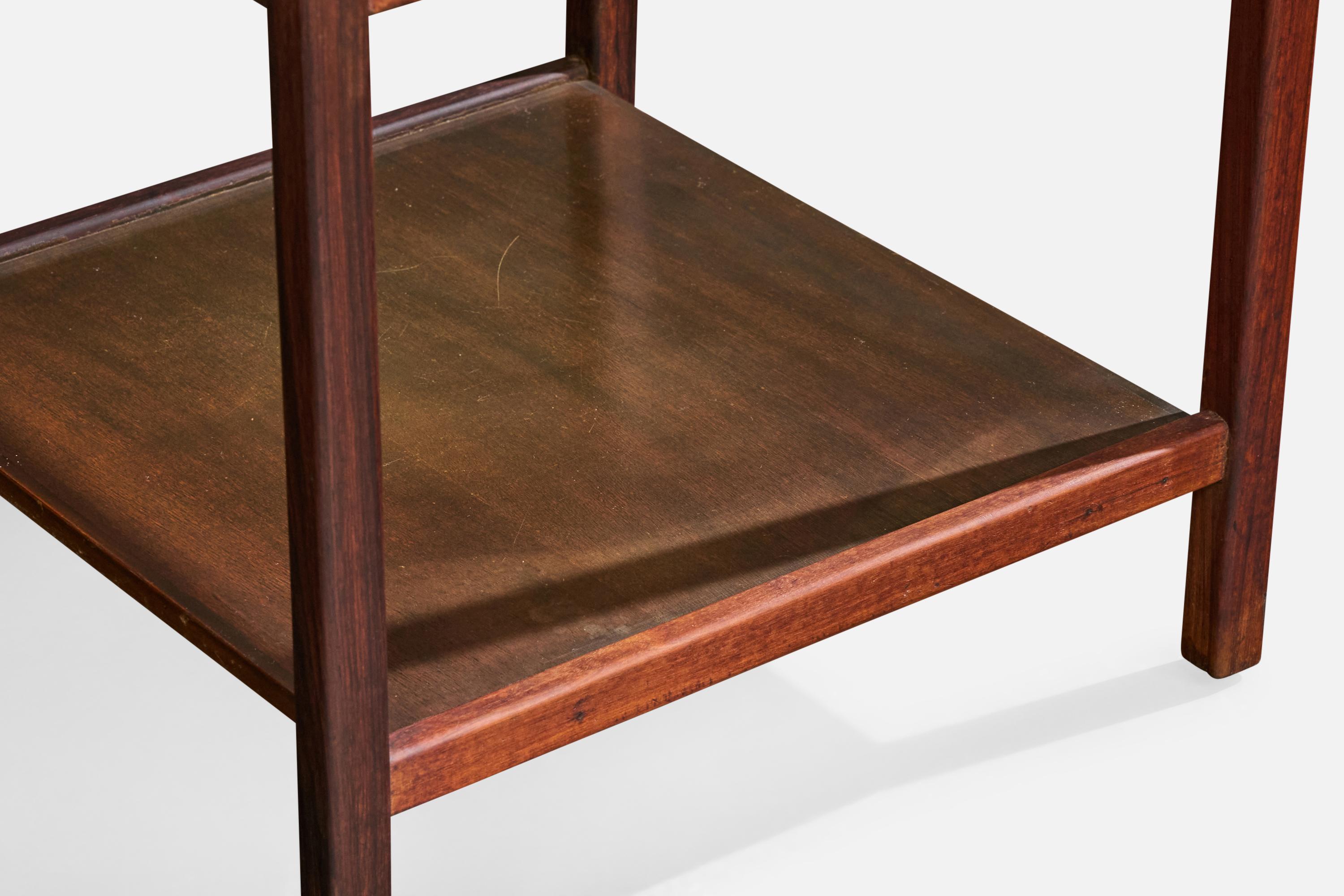 Designer brésilien, tables d'appoint, bois, marbre, Brésil, années 1960 en vente 3