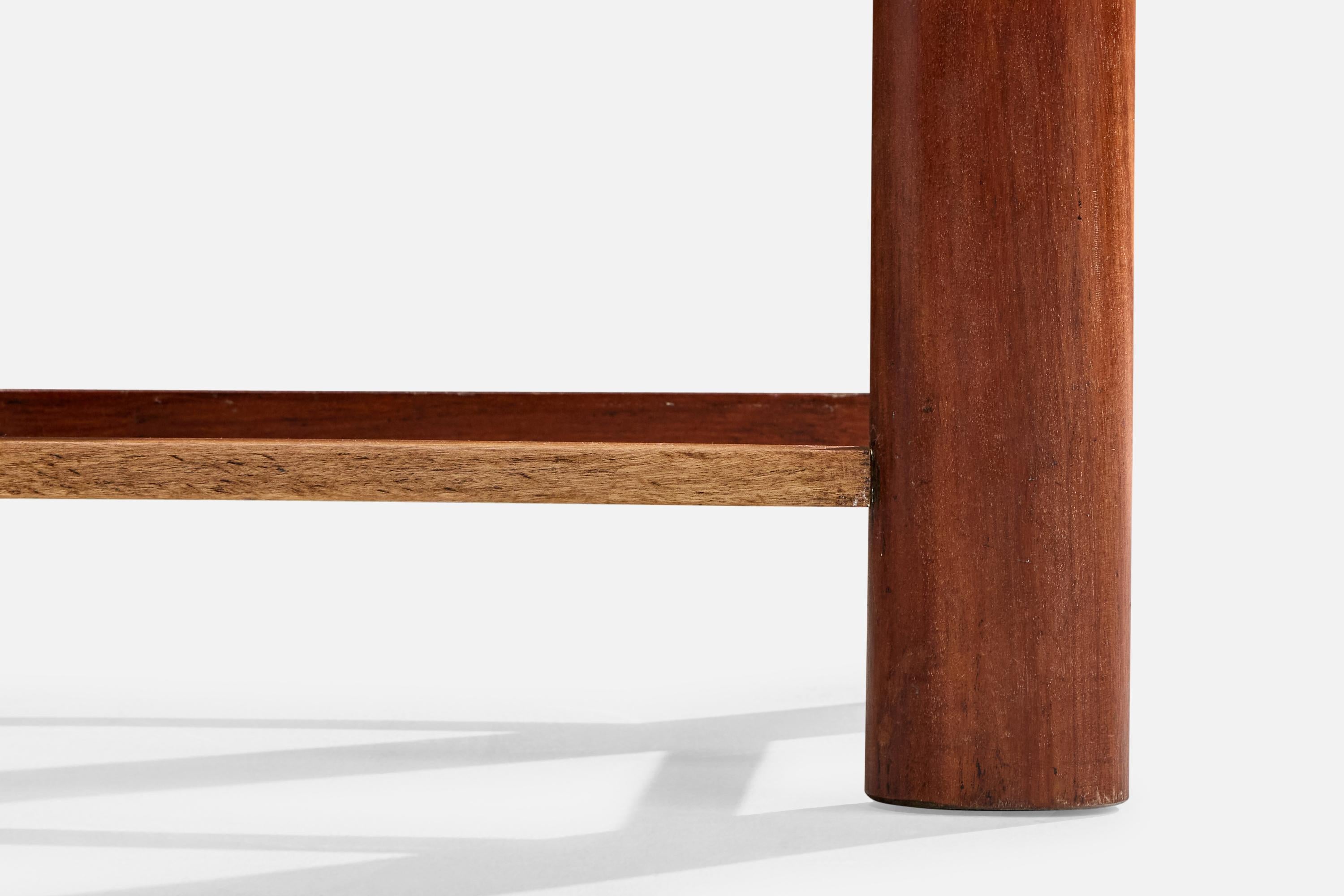 Brazilian Designer, Side Tables, Wood, Marble, Brazil, 1960s im Angebot 4