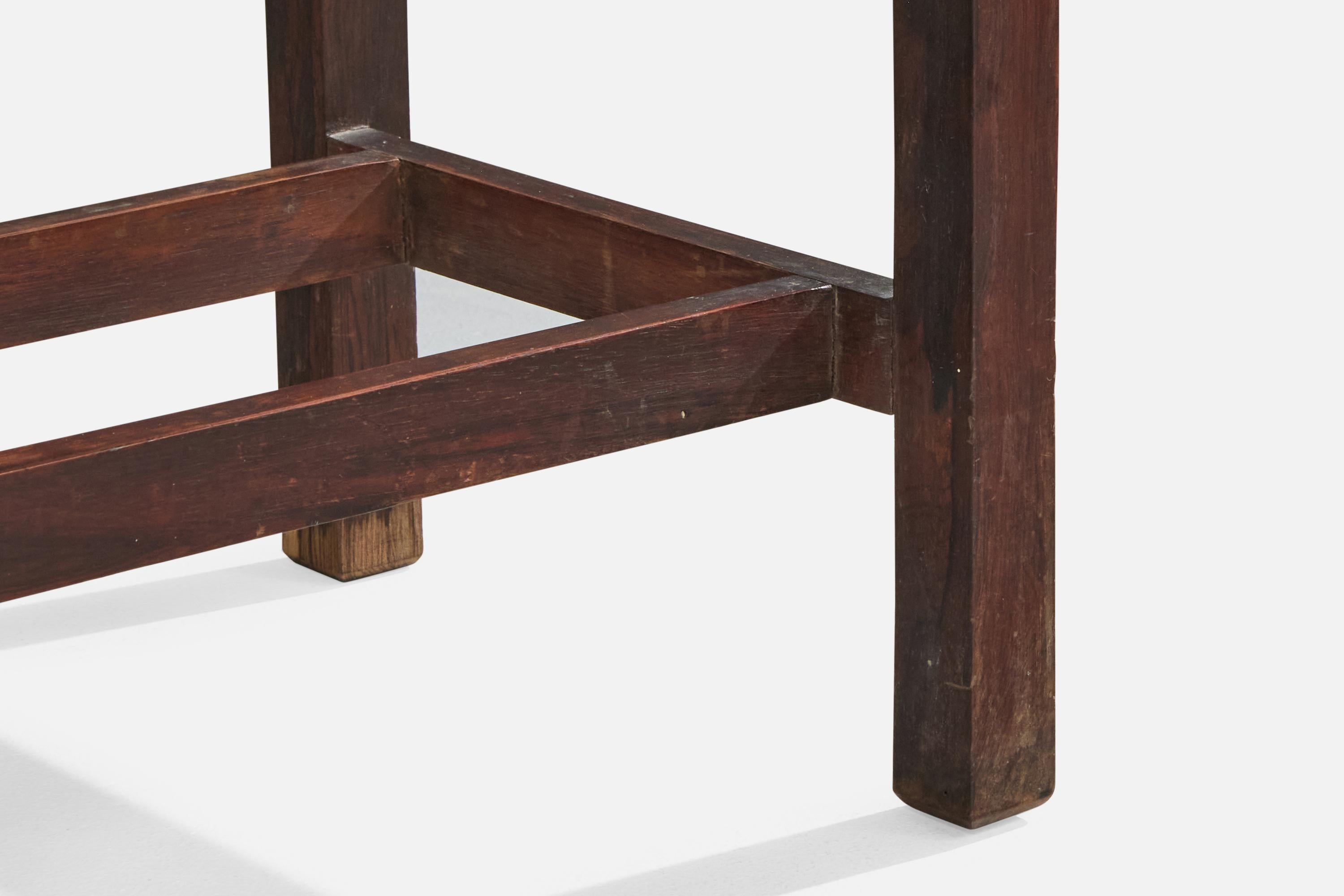 Designer brésilien, tables d'appoint, bois, marbre, Brésil, années 1960 en vente 4