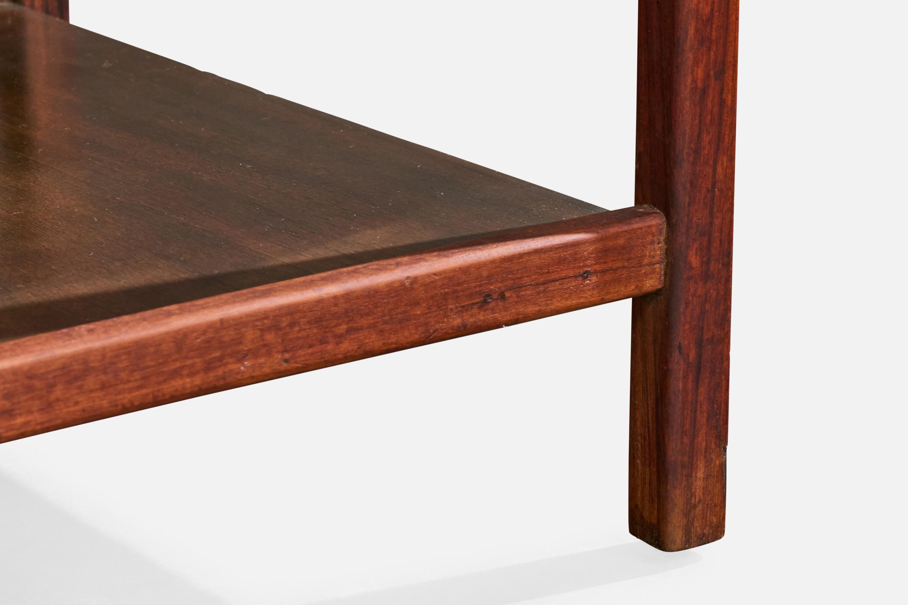 Designer brésilien, tables d'appoint, bois, marbre, Brésil, années 1960 en vente 4