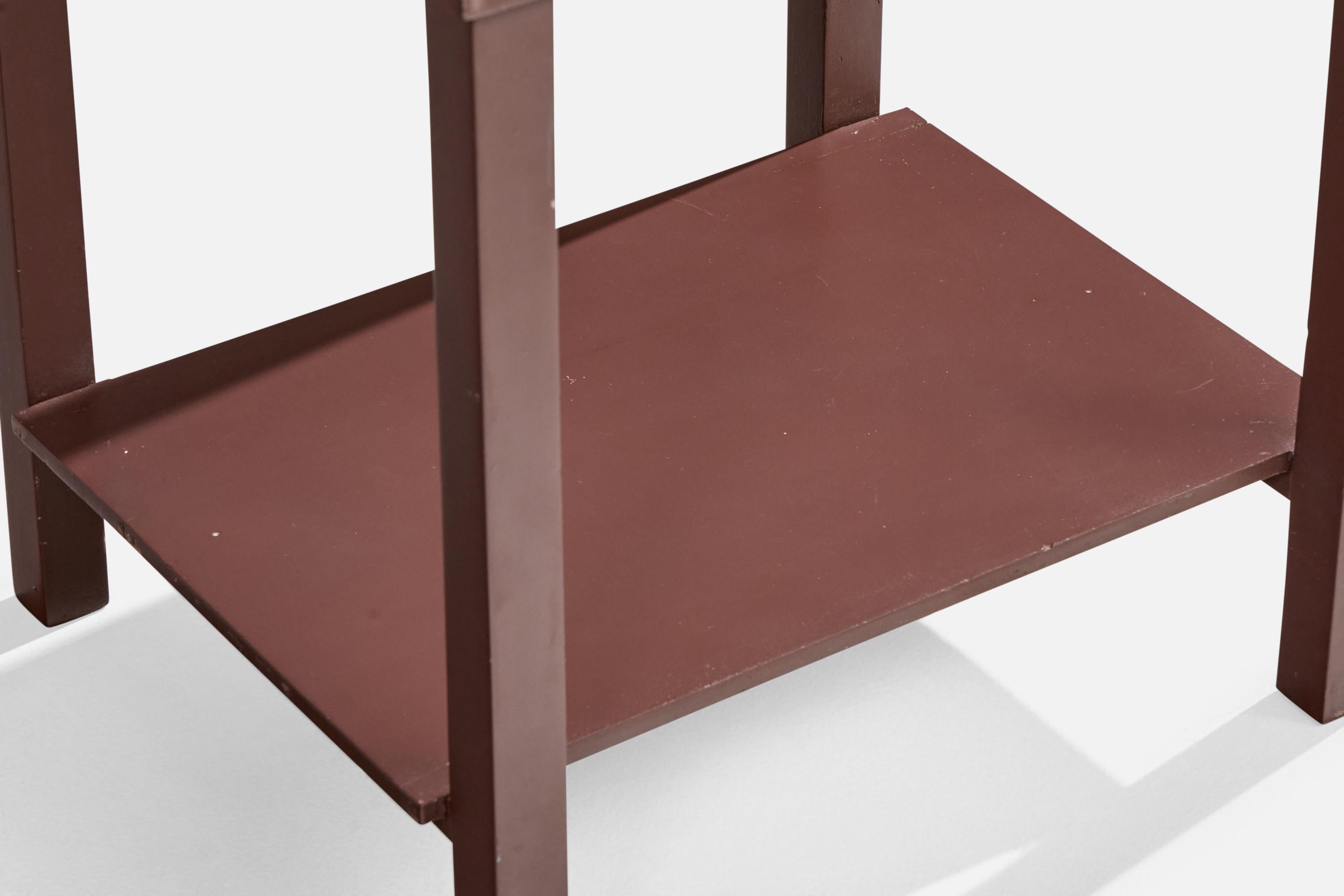 Brazilian Designer, Side Tables, Wood, Marble, Brazil, 1960s For Sale 7