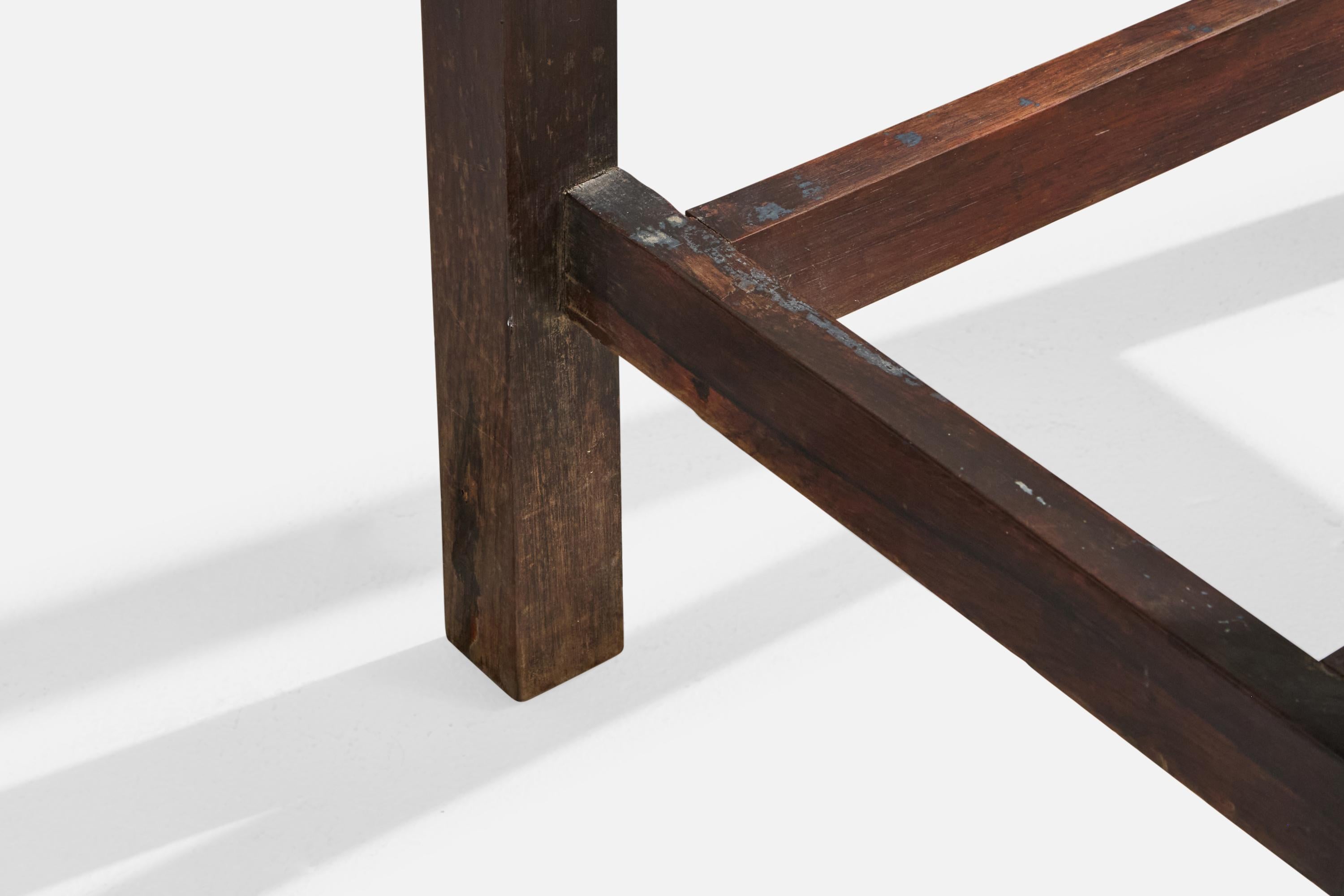 Designer brésilien, tables d'appoint, bois, marbre, Brésil, années 1960 en vente 5
