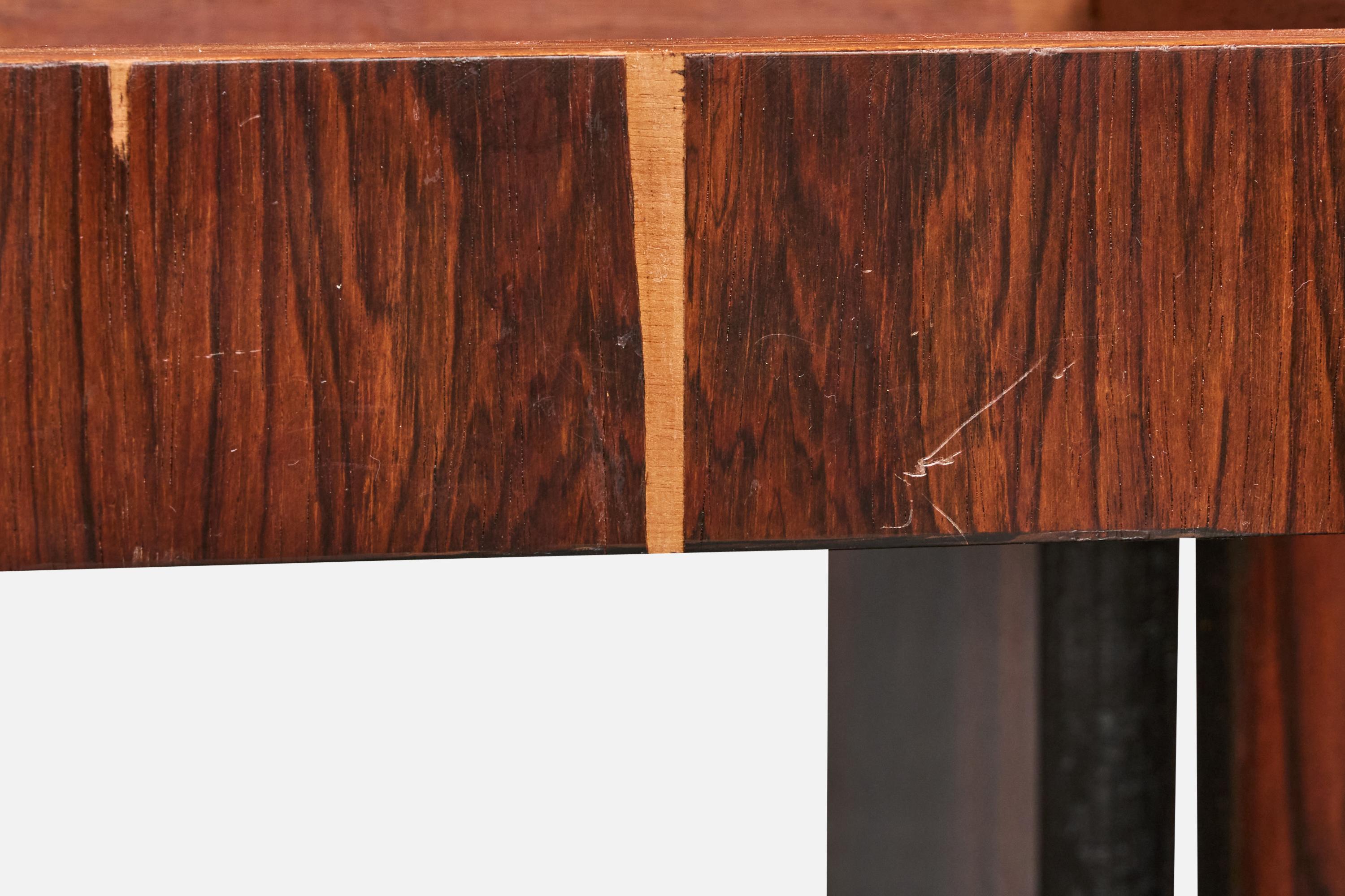 Brazilian Designer, Side Tables, Wood, Marble, Brazil, 1960s For Sale 8