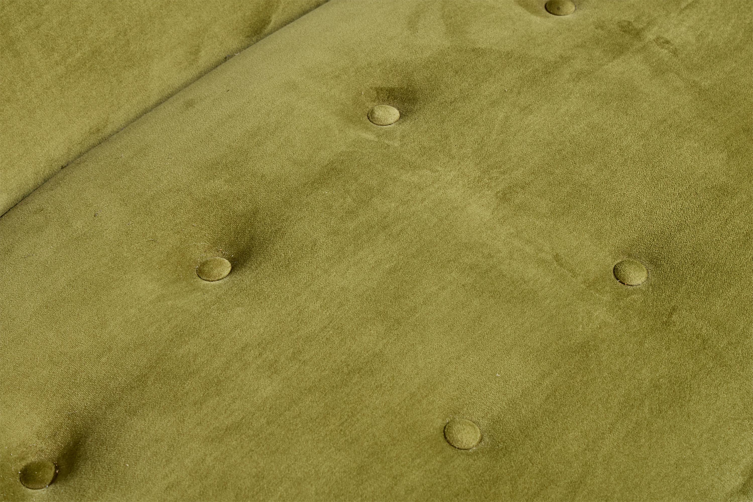 Designer brésilien, canapé, velours, Wood, Brésil, années 1950 en vente 3