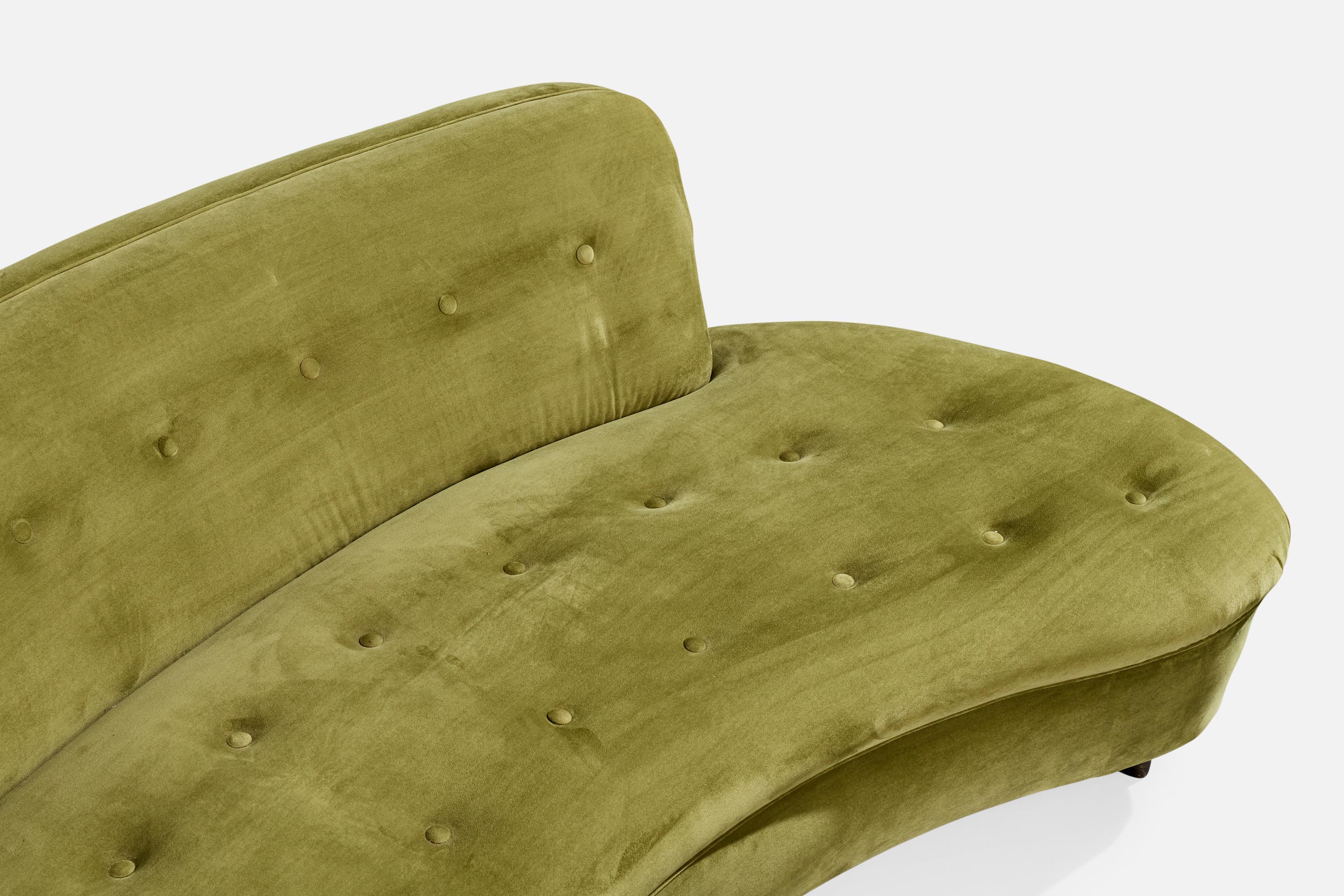 Velours Designer brésilien, canapé, velours, Wood, Brésil, années 1950 en vente