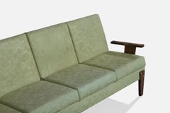 Brazilian Designer, Sofa, Wood, Vinyl, Steel, Brazil, 1950s