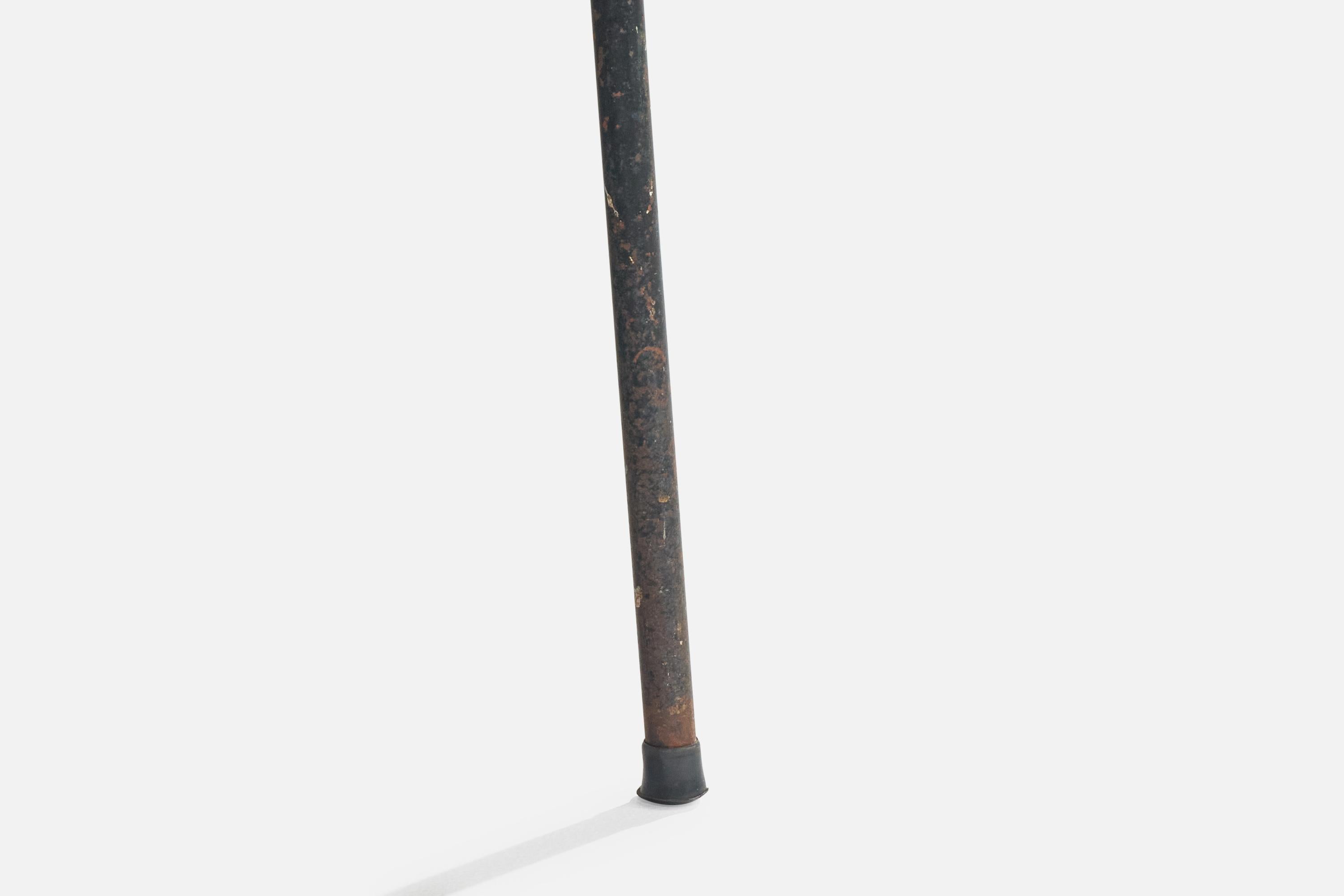 Brazilian Designer, Stool, Iron, Rattan, Brazil, 1950s For Sale 8