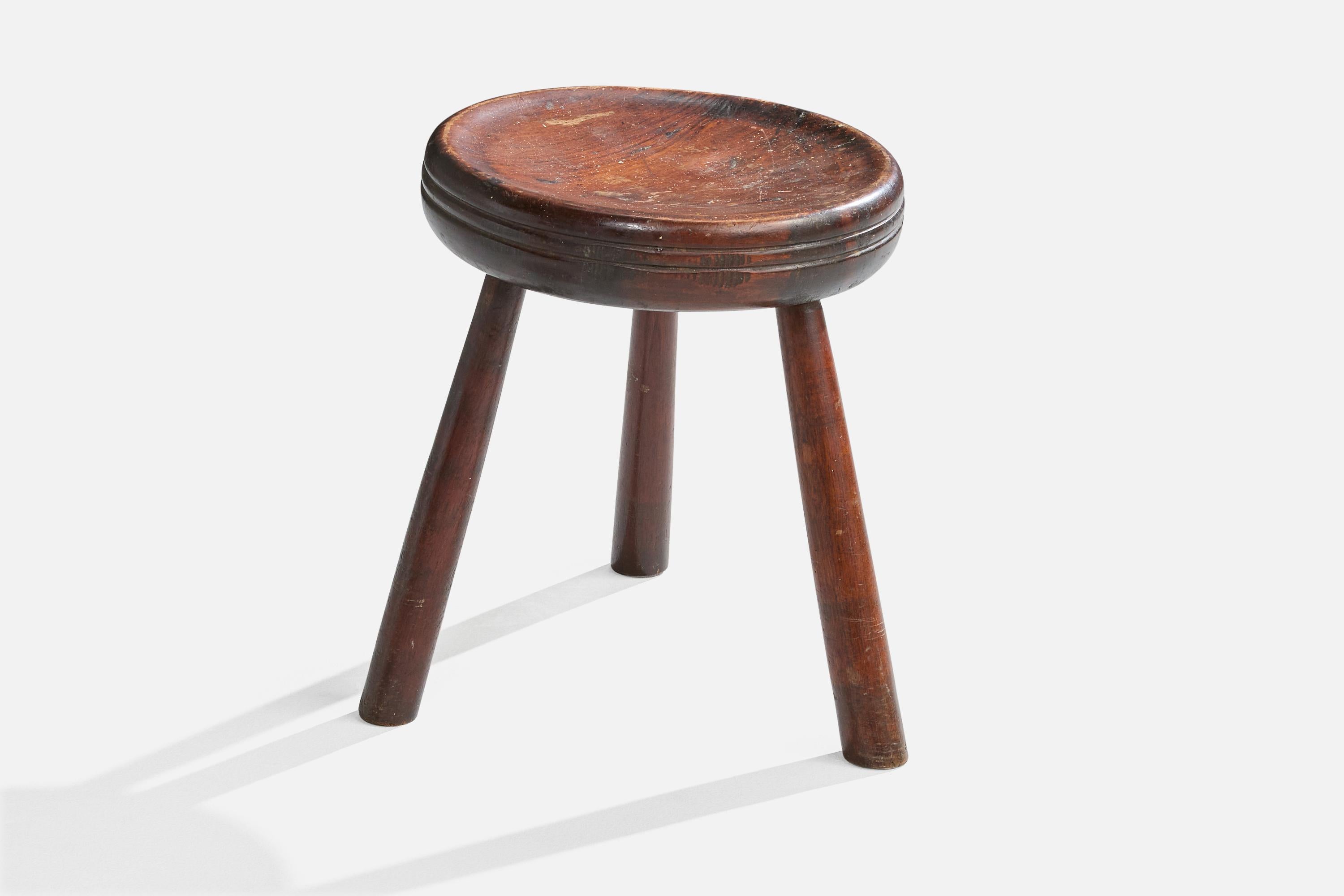 Mid-Century Modern Brazilian Designer, Stool, Wood, Brazil, 1950s For Sale