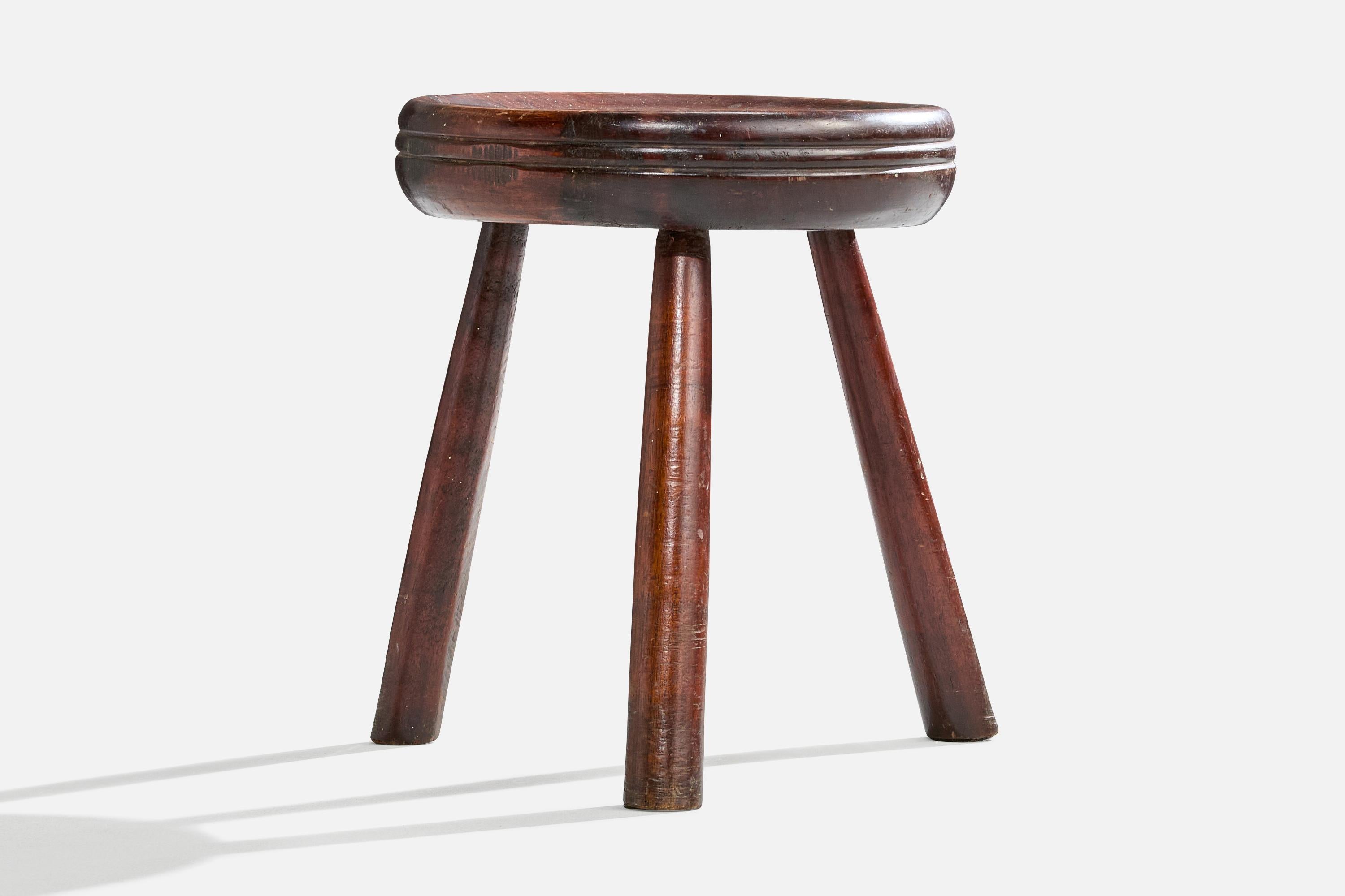 Brazilian Designer, Stool, Wood, Brazil, 1950s In Good Condition For Sale In High Point, NC