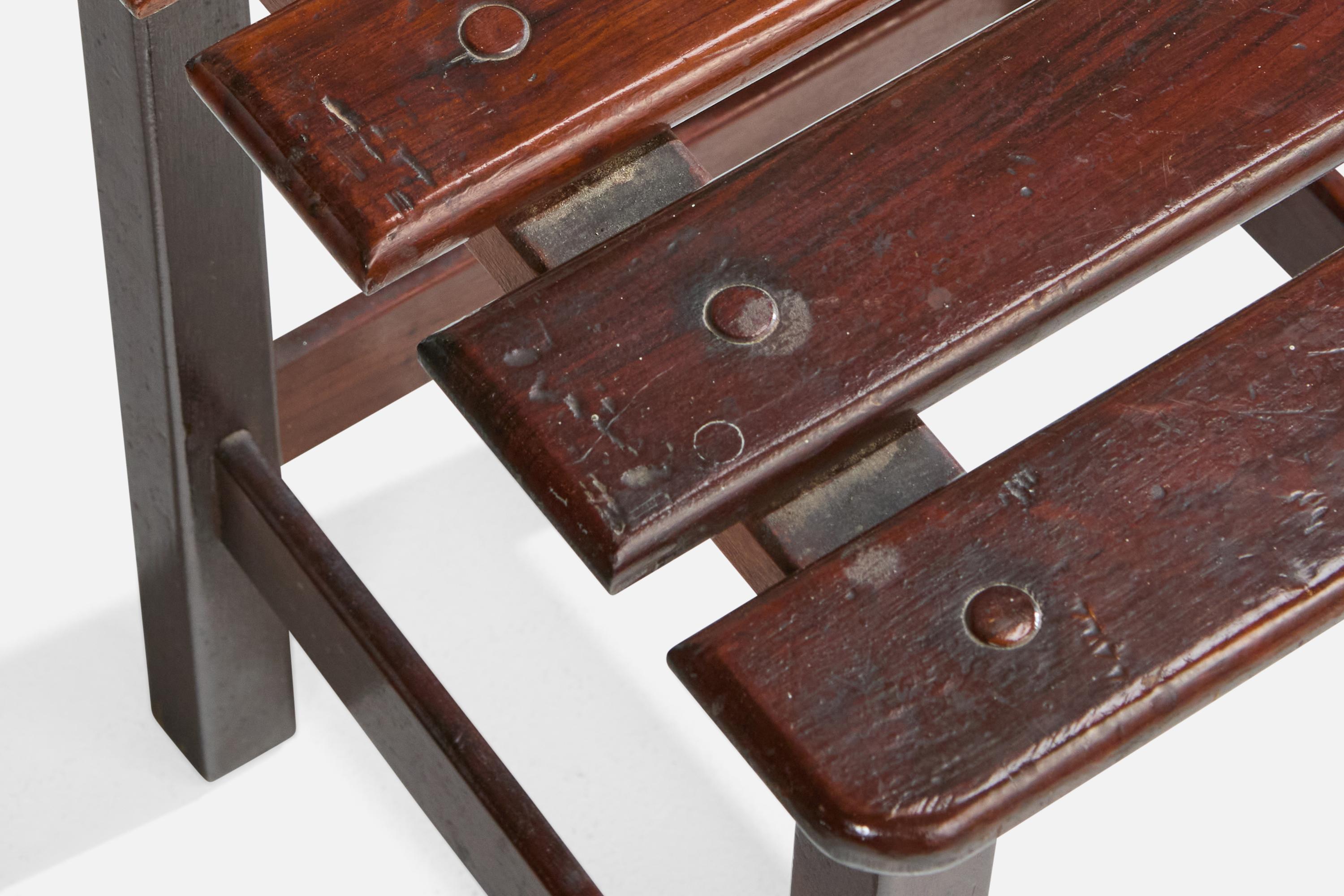 Brasilianischer Designer, Hocker, Holz, Brasilien, 1950er Jahre im Angebot 4