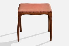 Diseñador brasileño, taburete, madera, vinilo, Brasil, década de 1950