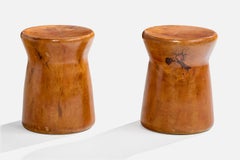 Brazilian Designer, Stools, Wood, Brazil, 1990s