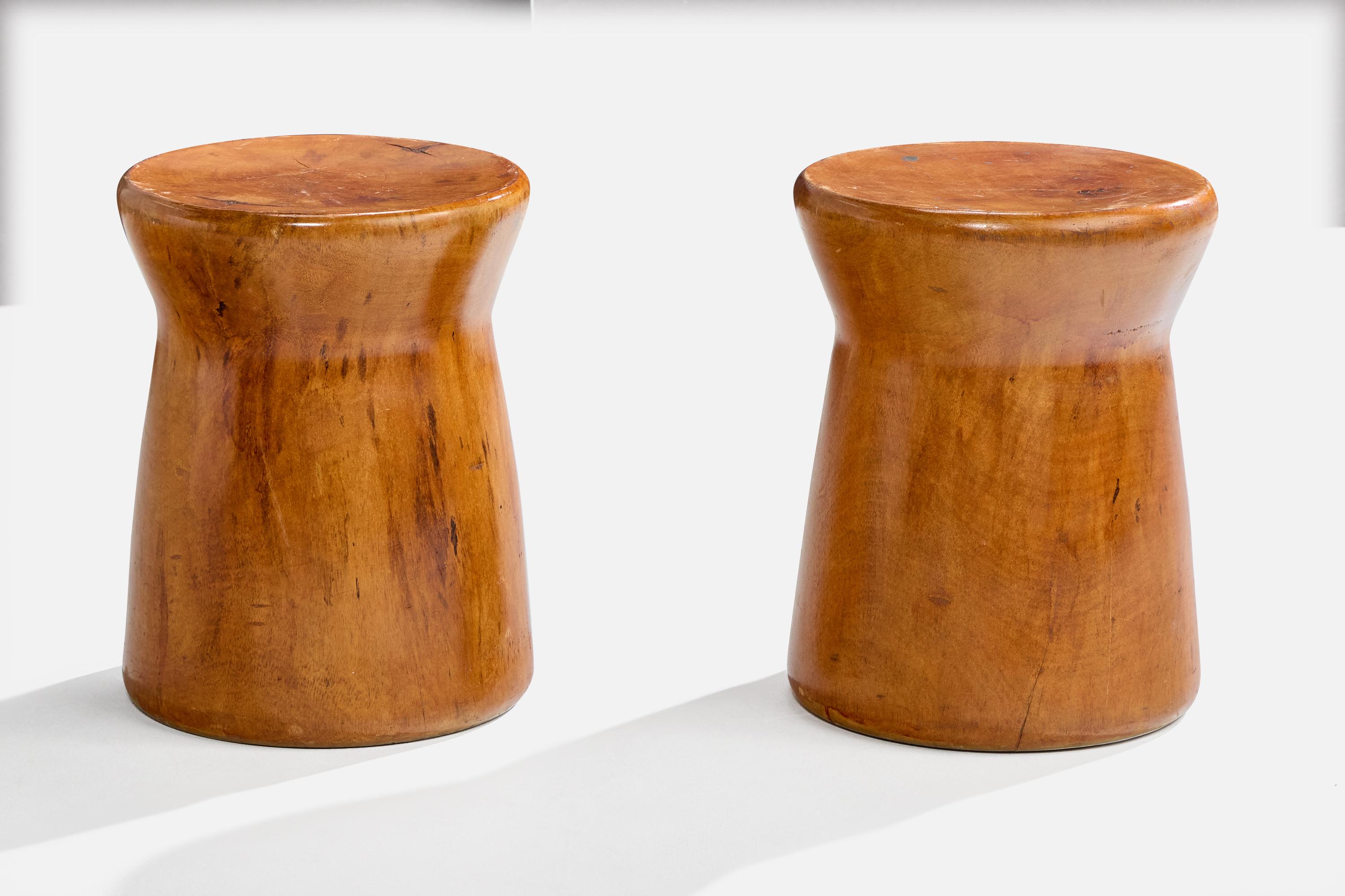 Brazilian Designer, Stools, Wood, Brazil, 1990s In Good Condition For Sale In High Point, NC