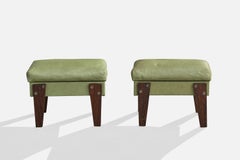 Brazilian Designer, Stools, Wood, Vinyl, Steel, Brazil, 1950s