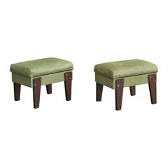 Brazilian Designer, Stools, Wood, Vinyl, Steel, Brazil, 1950s