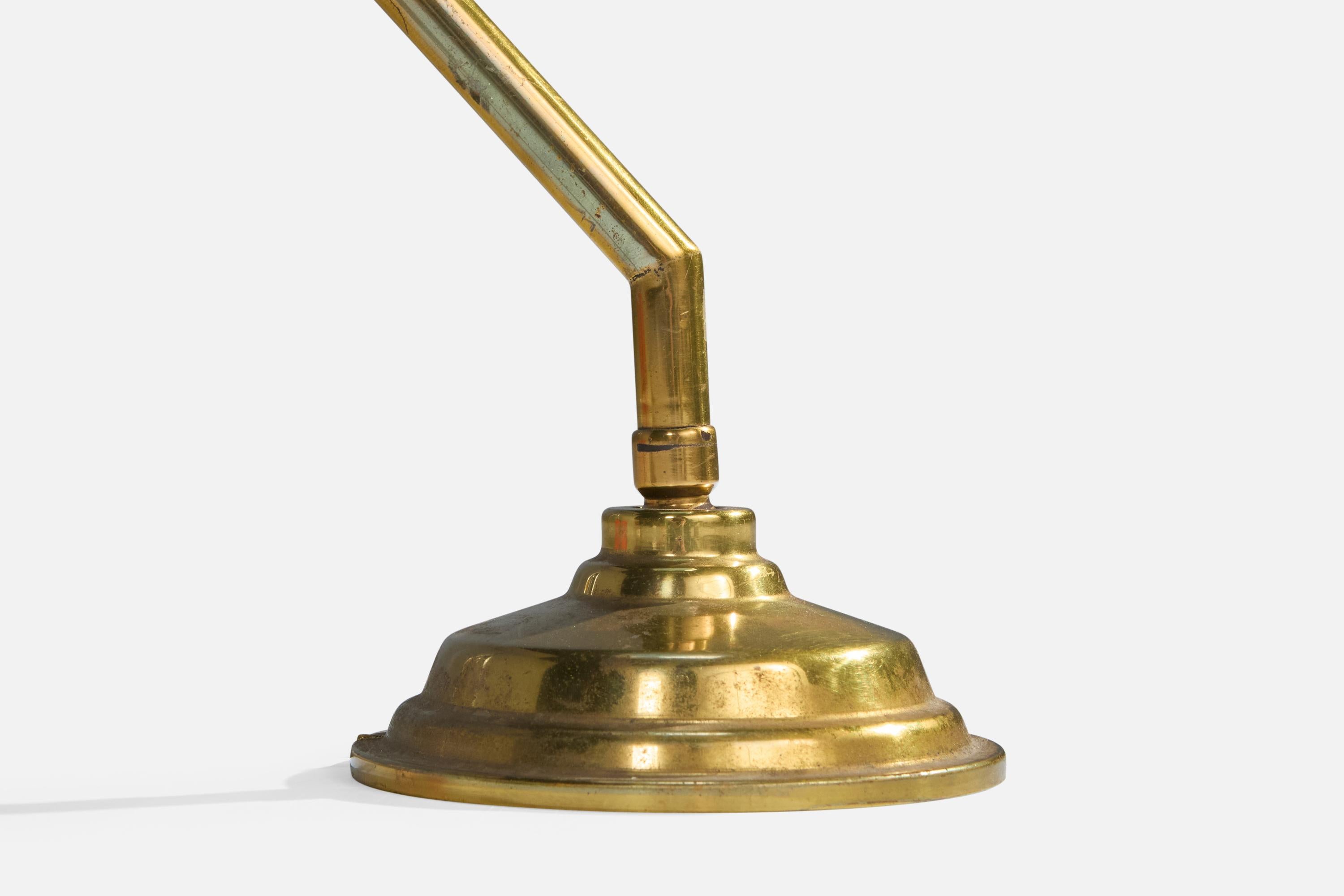 Lampada da tavolo di design brasiliano, ottone, vetro, Brasile, anni '50 in vendita 3