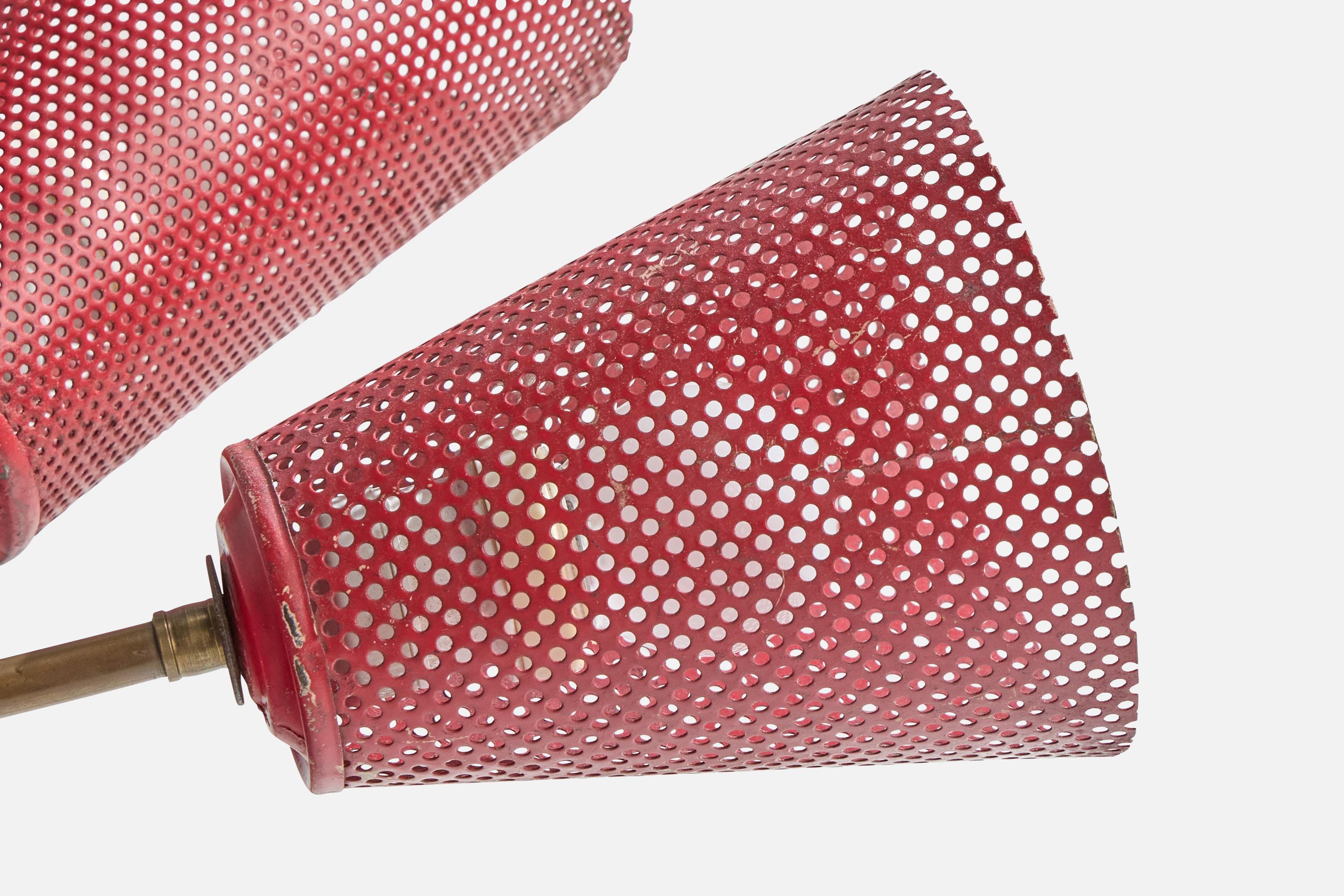 Metà XX secolo Lampada da tavolo di design brasiliano, ottone, metallo, Brasile, anni '50 in vendita