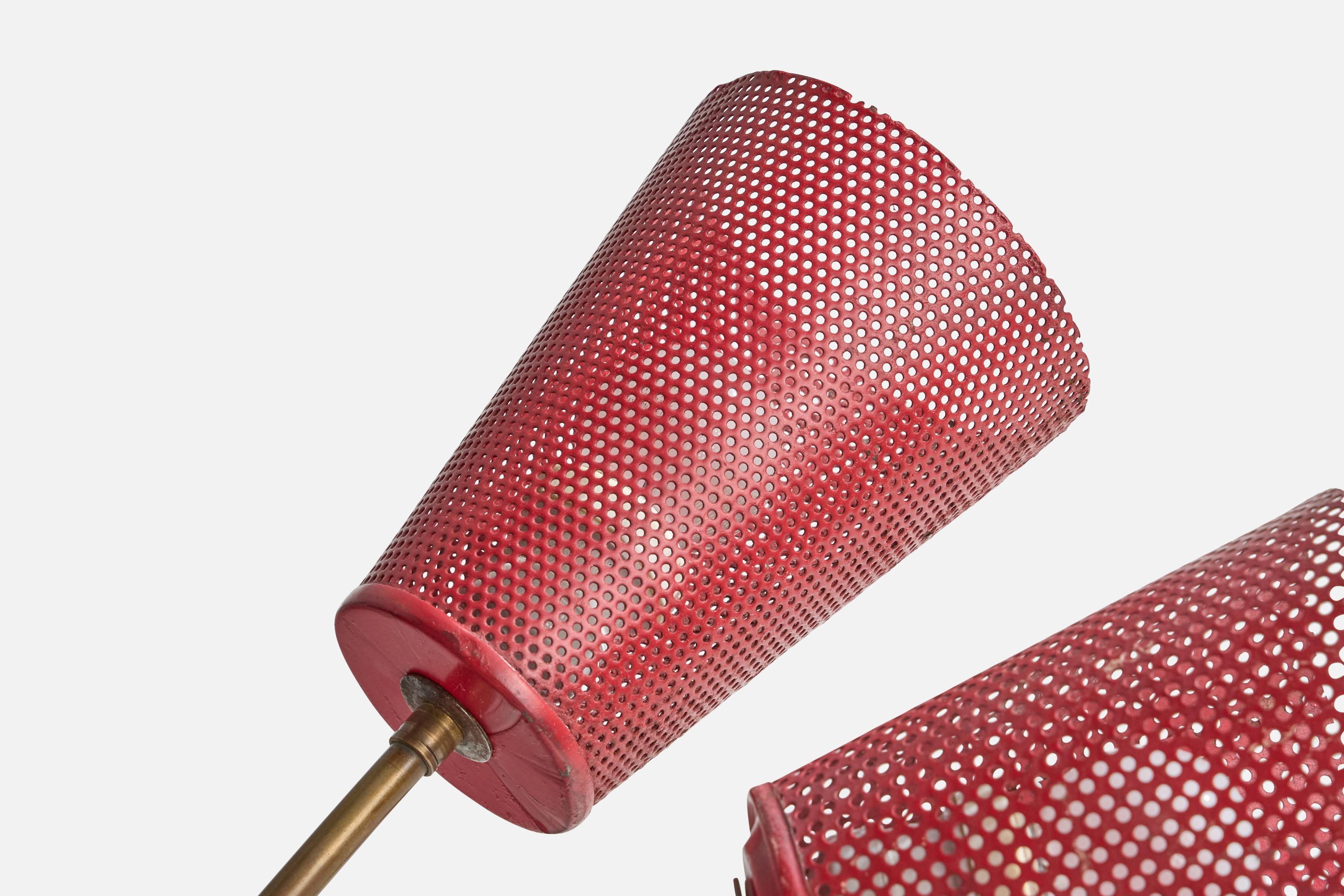 Metallo Lampada da tavolo di design brasiliano, ottone, metallo, Brasile, anni '50 in vendita