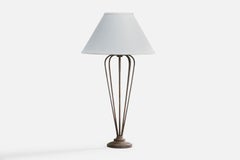 Brazilian Designer, Table Lamp, Iron, Brazil, 1940s