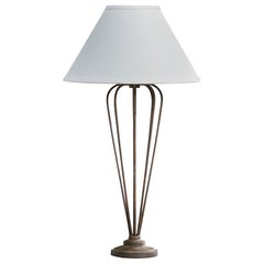 Brazilian Designer, Table Lamp, Iron, Brazil, 1940s