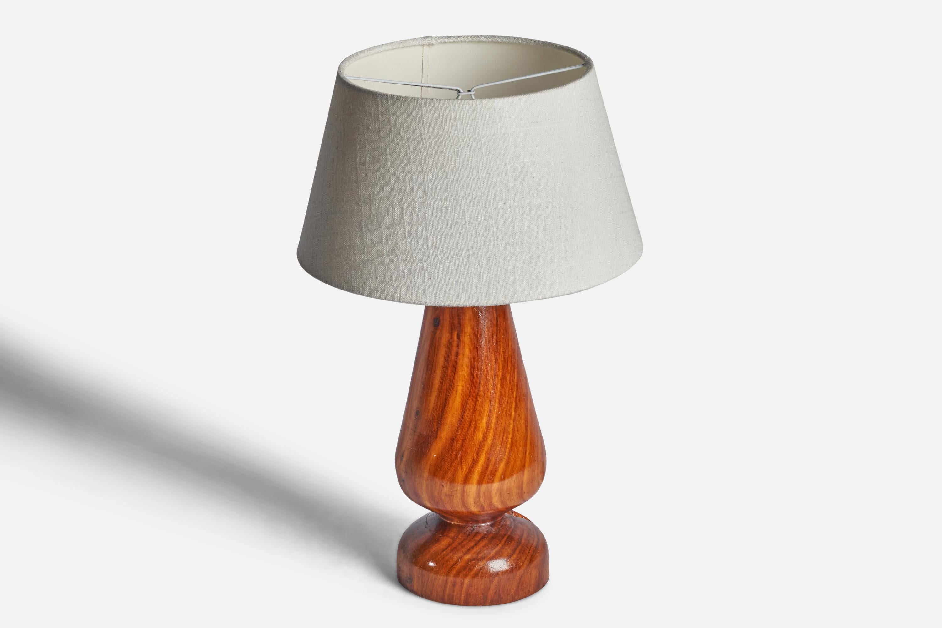 Mid-Century Modern Brazilian Designer, Table Lamp, Wood, Brazil, 1950s For Sale