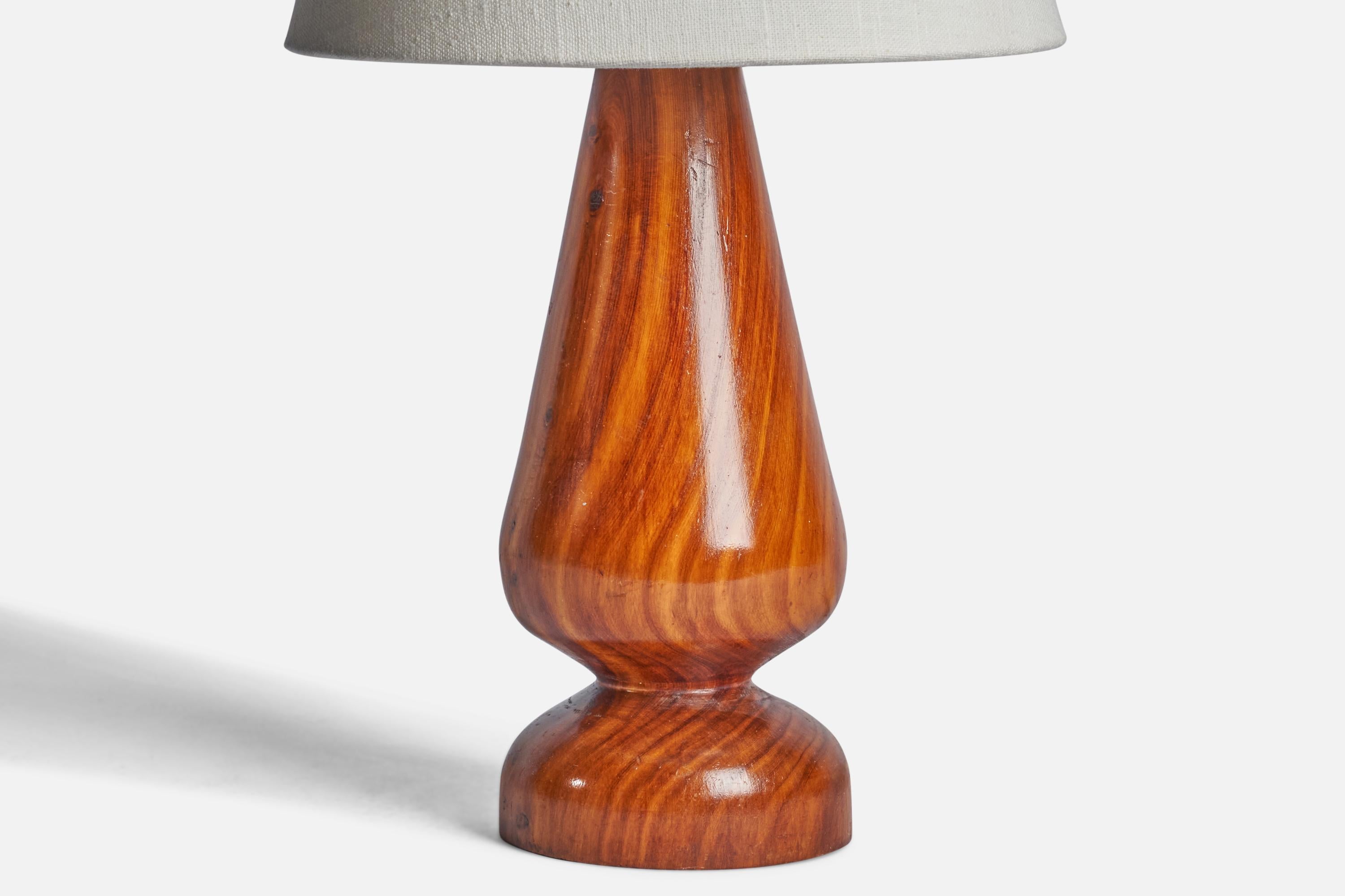 Brazilian Designer, Table Lamp, Wood, Brazil, 1950s In Good Condition For Sale In High Point, NC