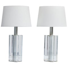 Designer brésilien, lampes de table, métal, acrylique, Brésil, années 1960