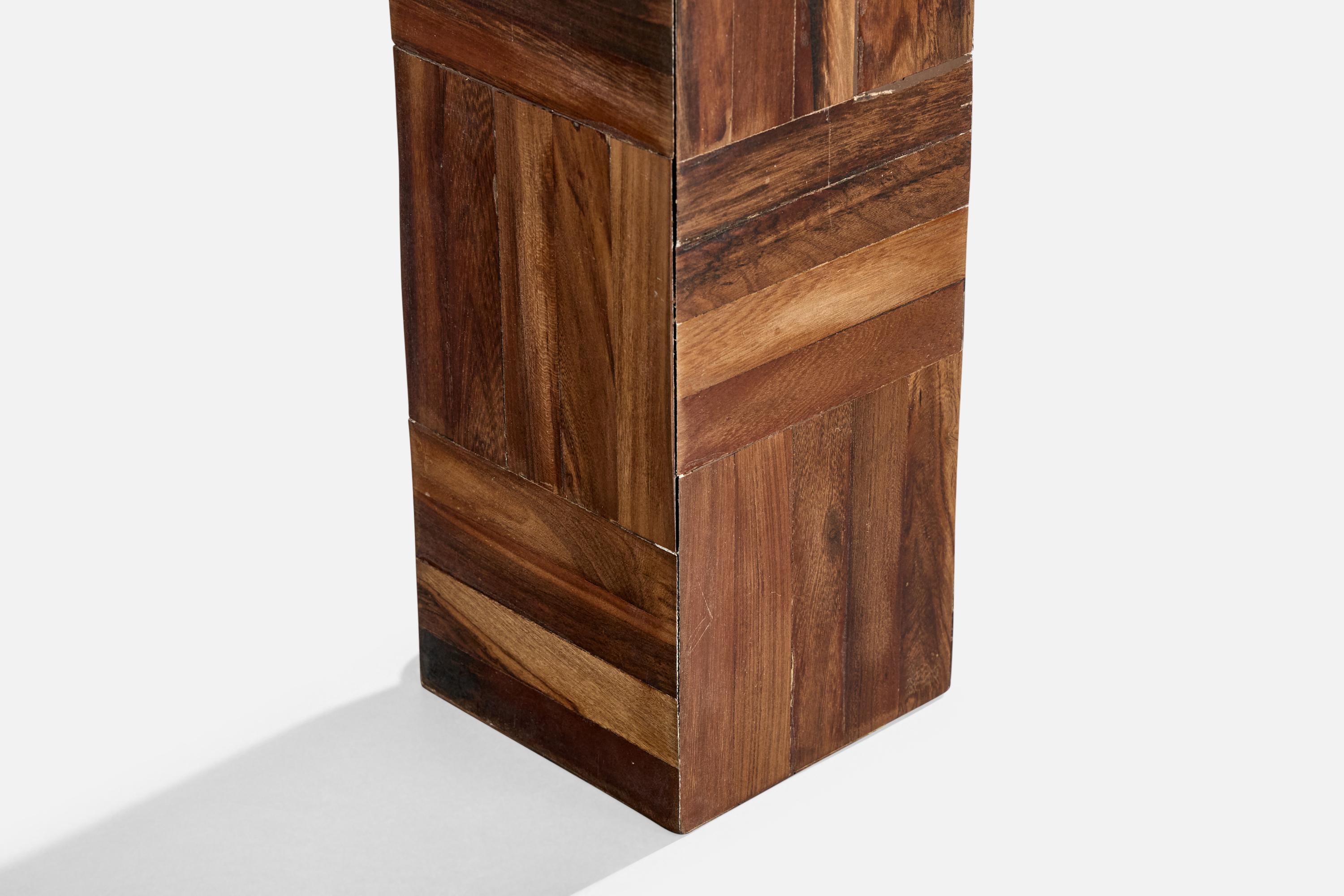 Brazilian Designer, Table Lamps, Wood, Brass, Brazil, 1950s For Sale 4