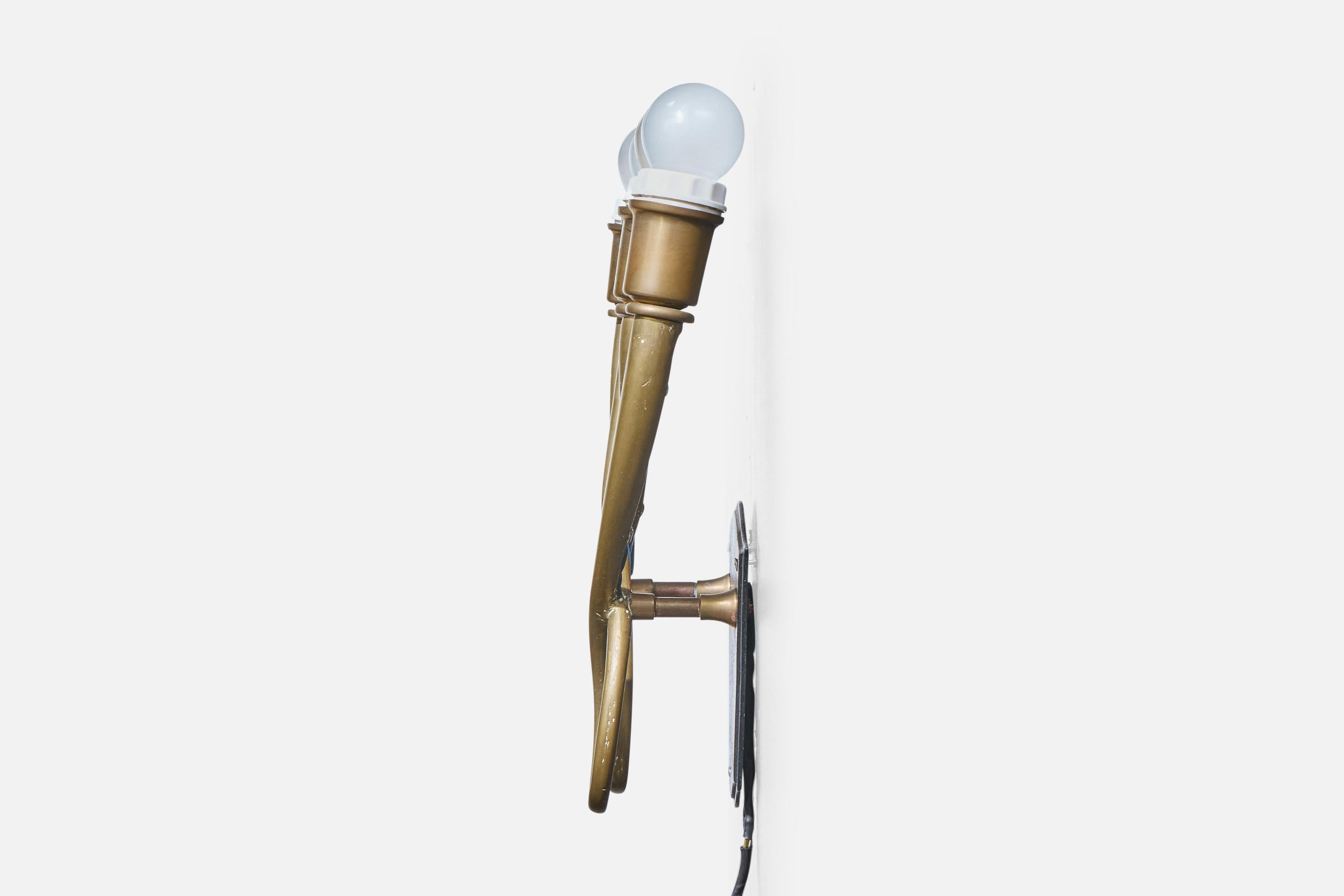 Brasiliano Designer brasiliano, Applique, Ottone, Metallo, Brasile, anni '50 in vendita