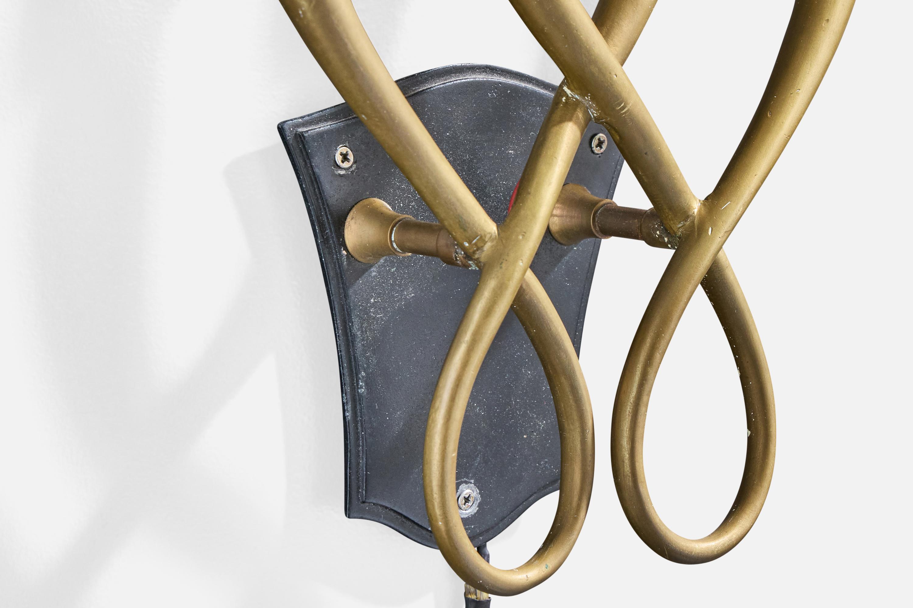 Designer brasiliano, Applique, Ottone, Metallo, Brasile, anni '50 In condizioni buone in vendita a High Point, NC