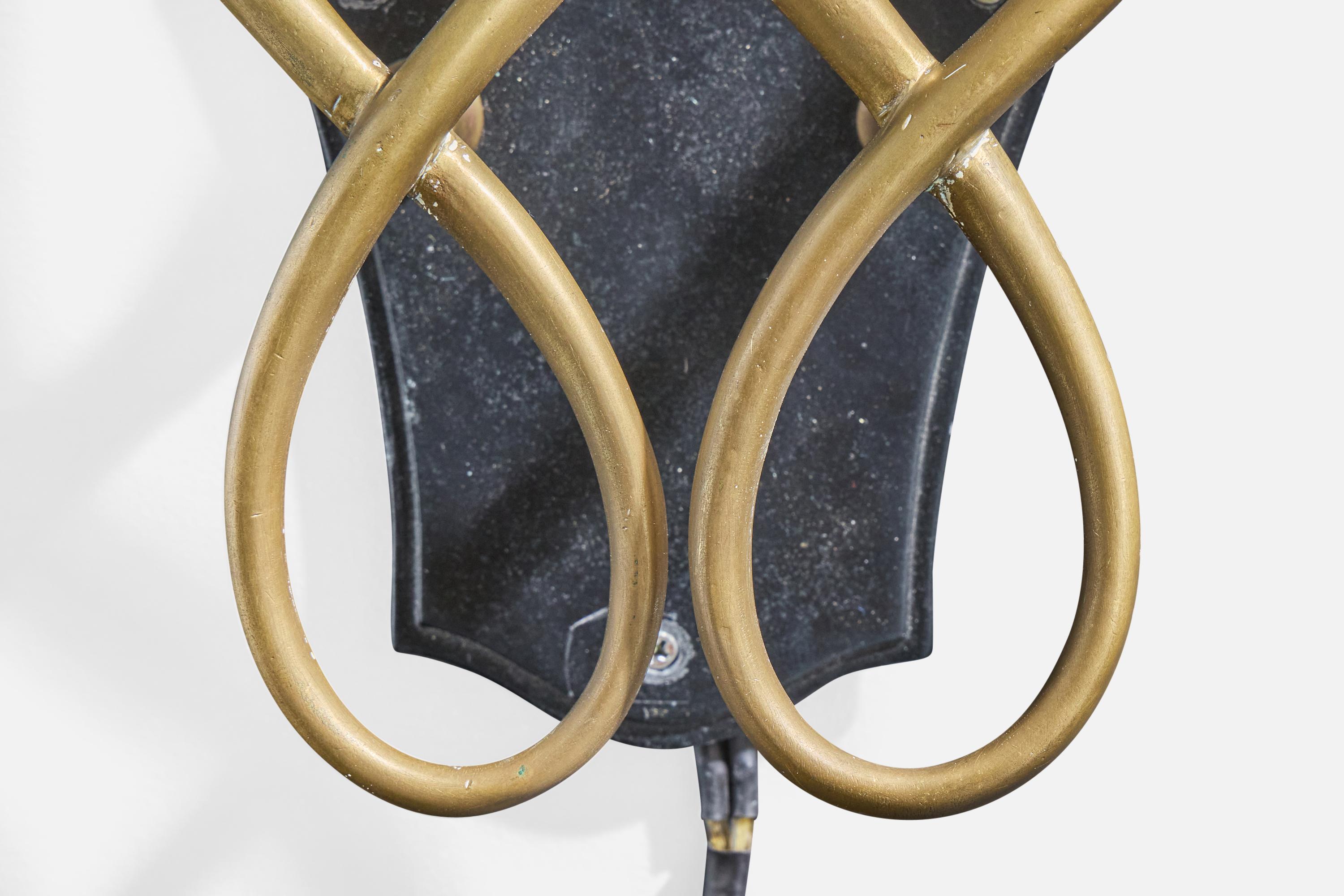 Metà XX secolo Designer brasiliano, Applique, Ottone, Metallo, Brasile, anni '50 in vendita