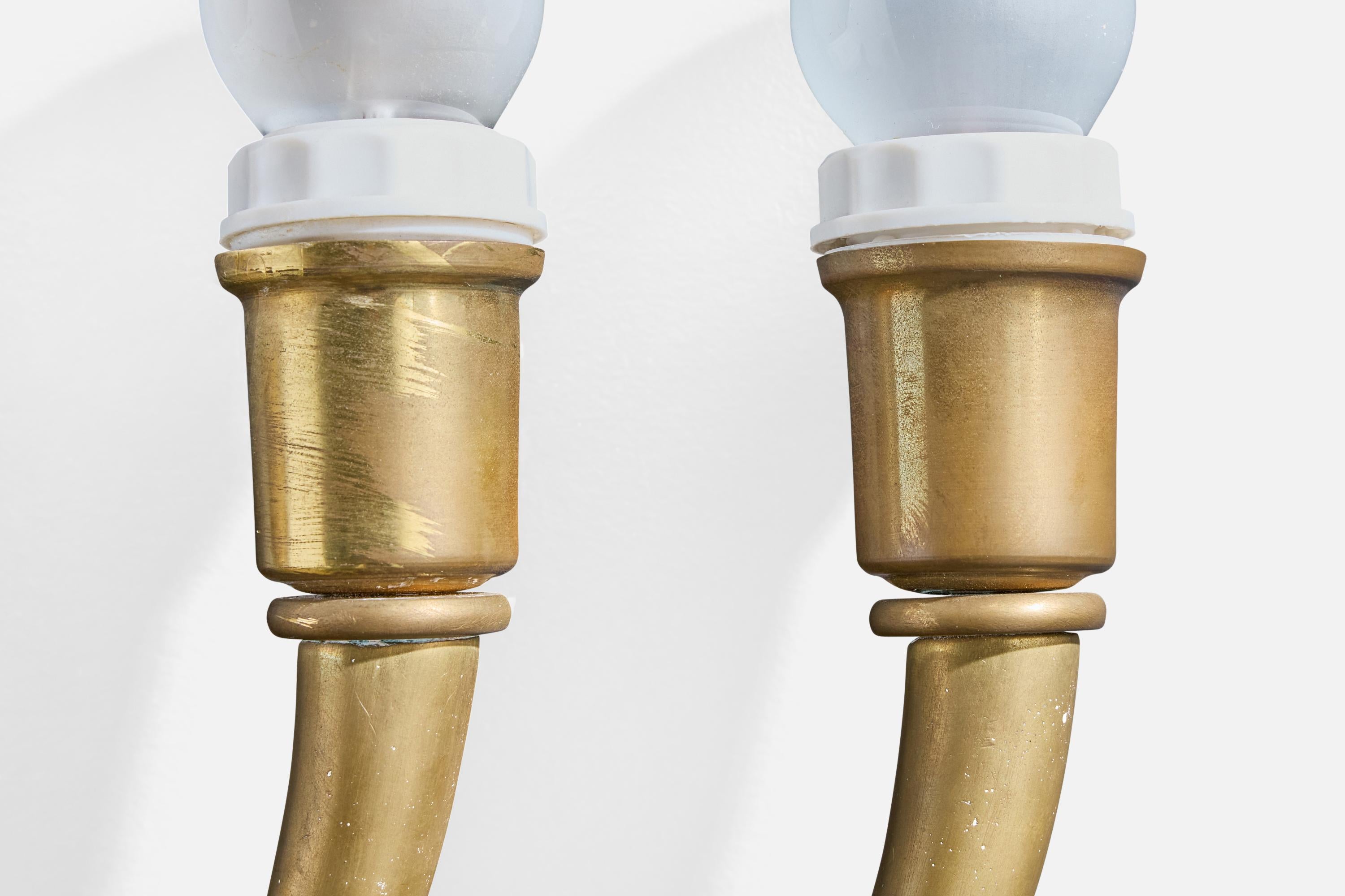 Designer brasiliano, Applique, Ottone, Metallo, Brasile, anni '50 in vendita 2