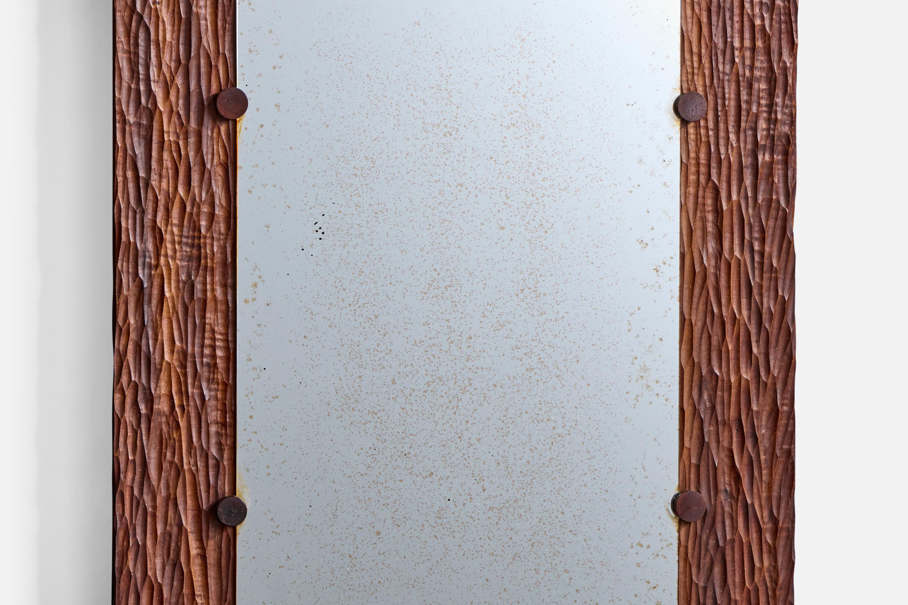Brazilian Designer, Wall Mirror, Gonçalo Alves, Brass, Brazil, 1970s For Sale 2