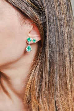 Brazilian Emerald and Diamond Earrings